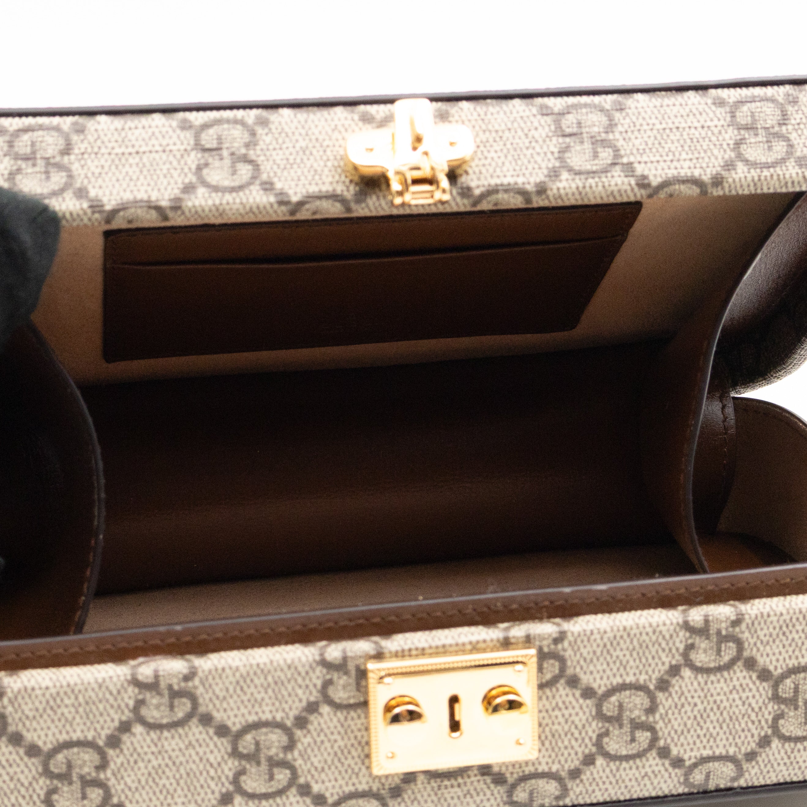 Mini Trunk Bag With Interlocking G GG Supreme Brown Leather