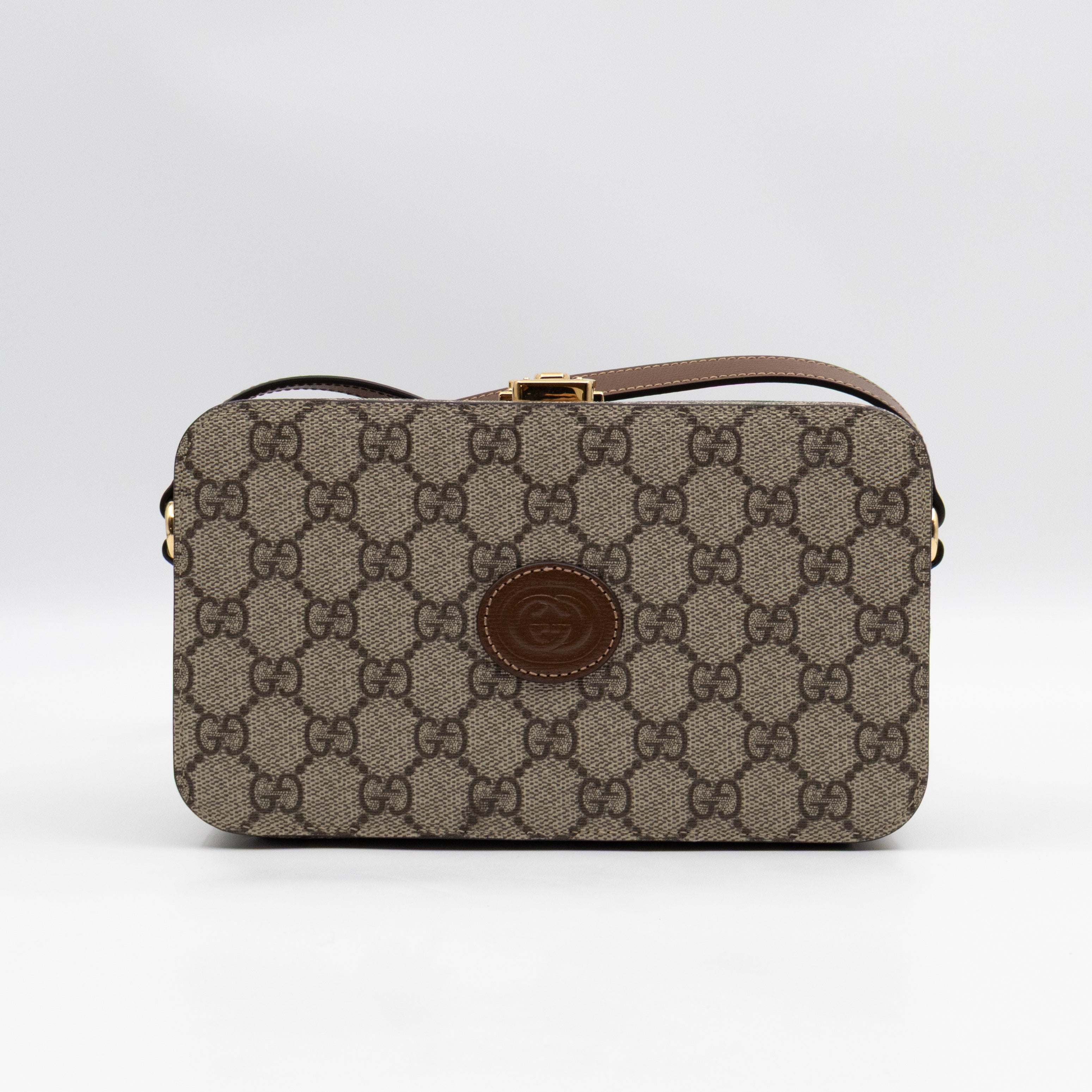 Mini Trunk Bag With Interlocking G GG Supreme Brown Leather