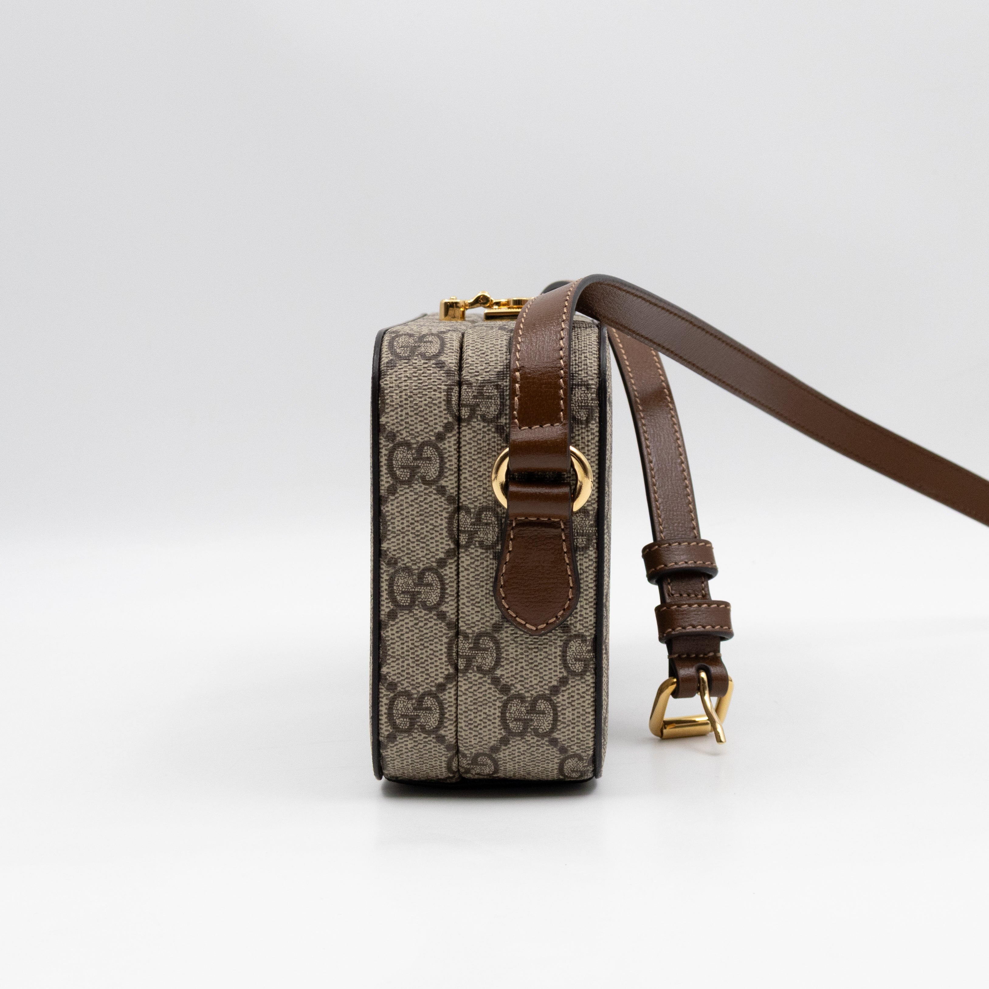 Mini Trunk Bag With Interlocking G GG Supreme Brown Leather