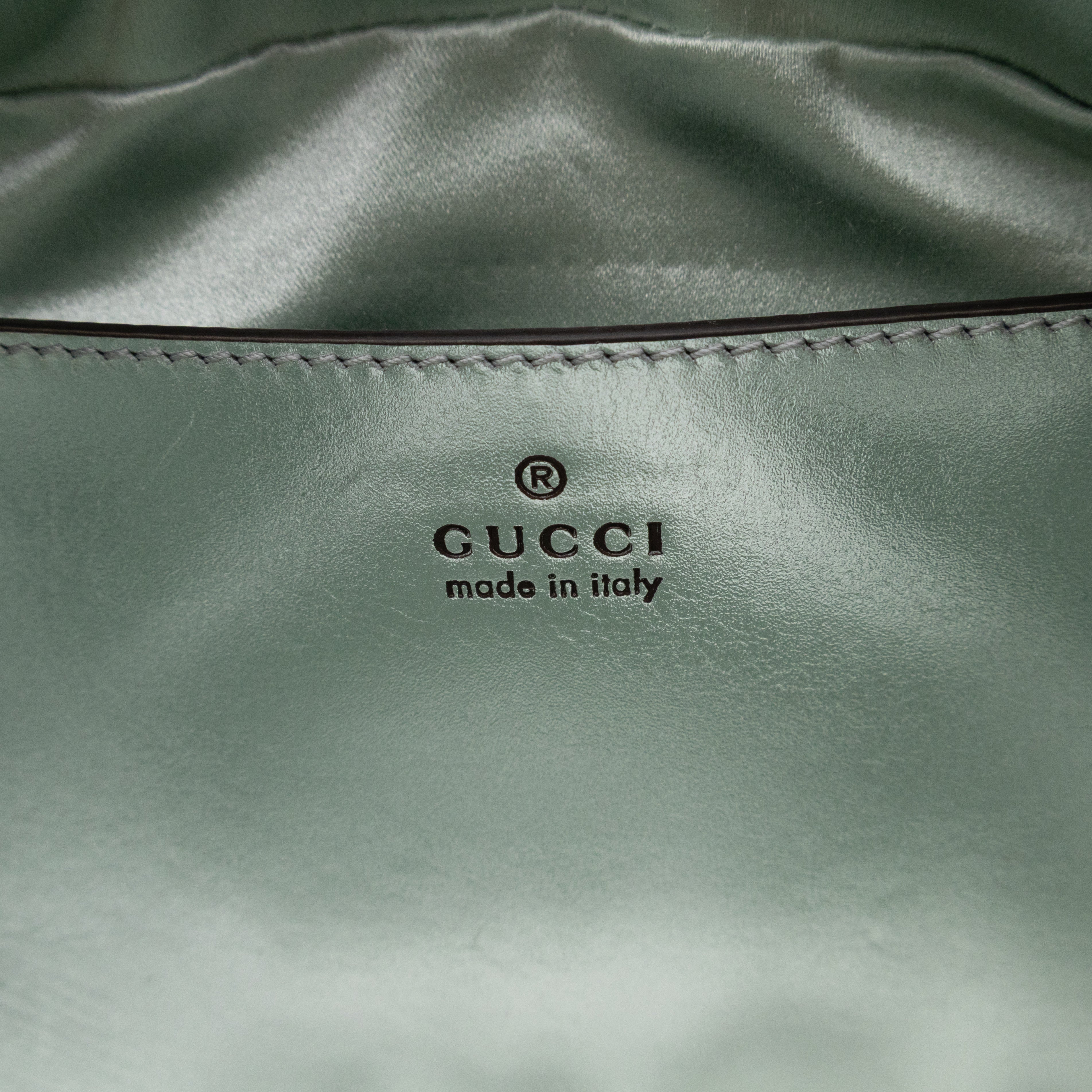 GG Marmont Small Camera Bag Green Iridescent Leather