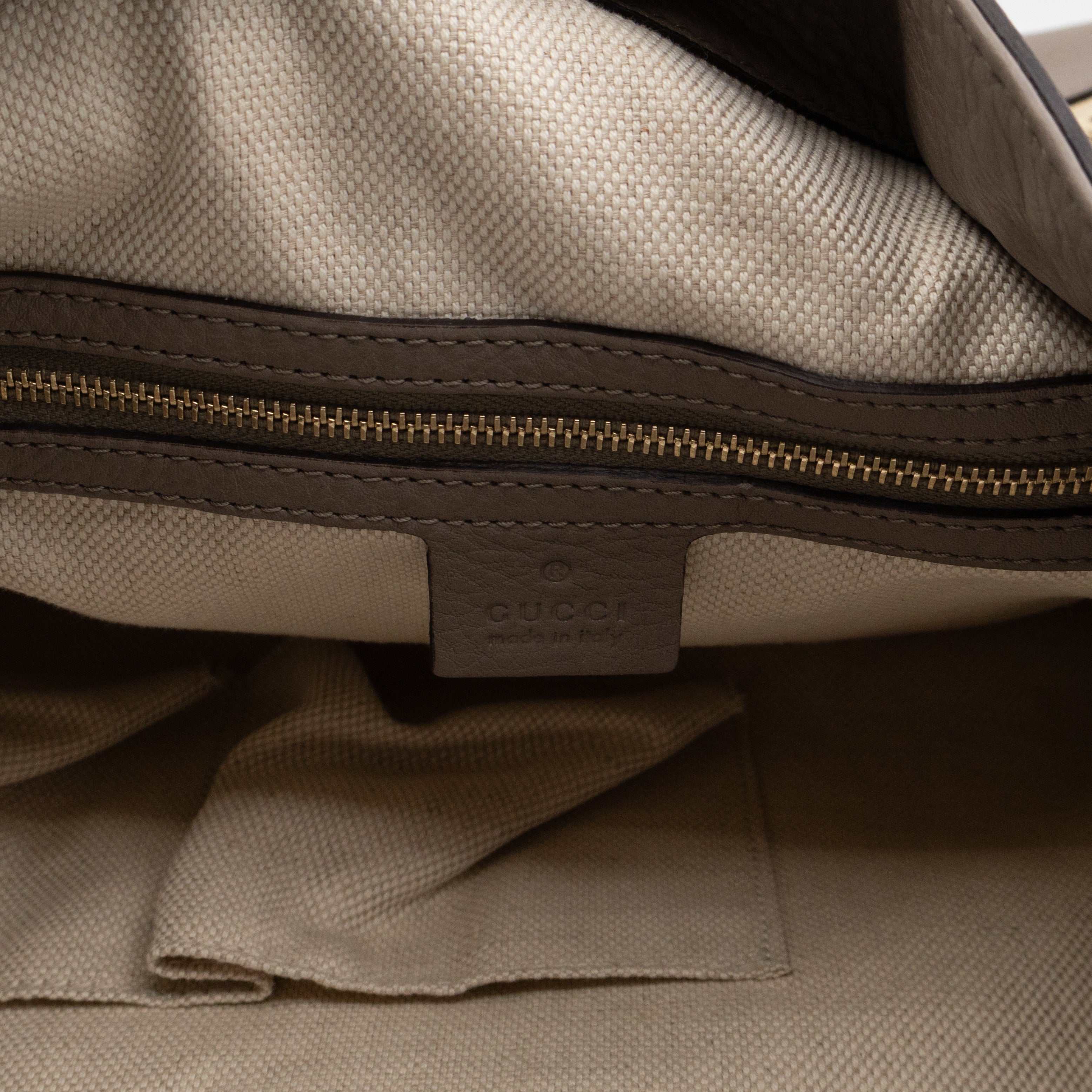 Diana Bamboo Handle Hobo Bag GG Canvas Grey Leather
