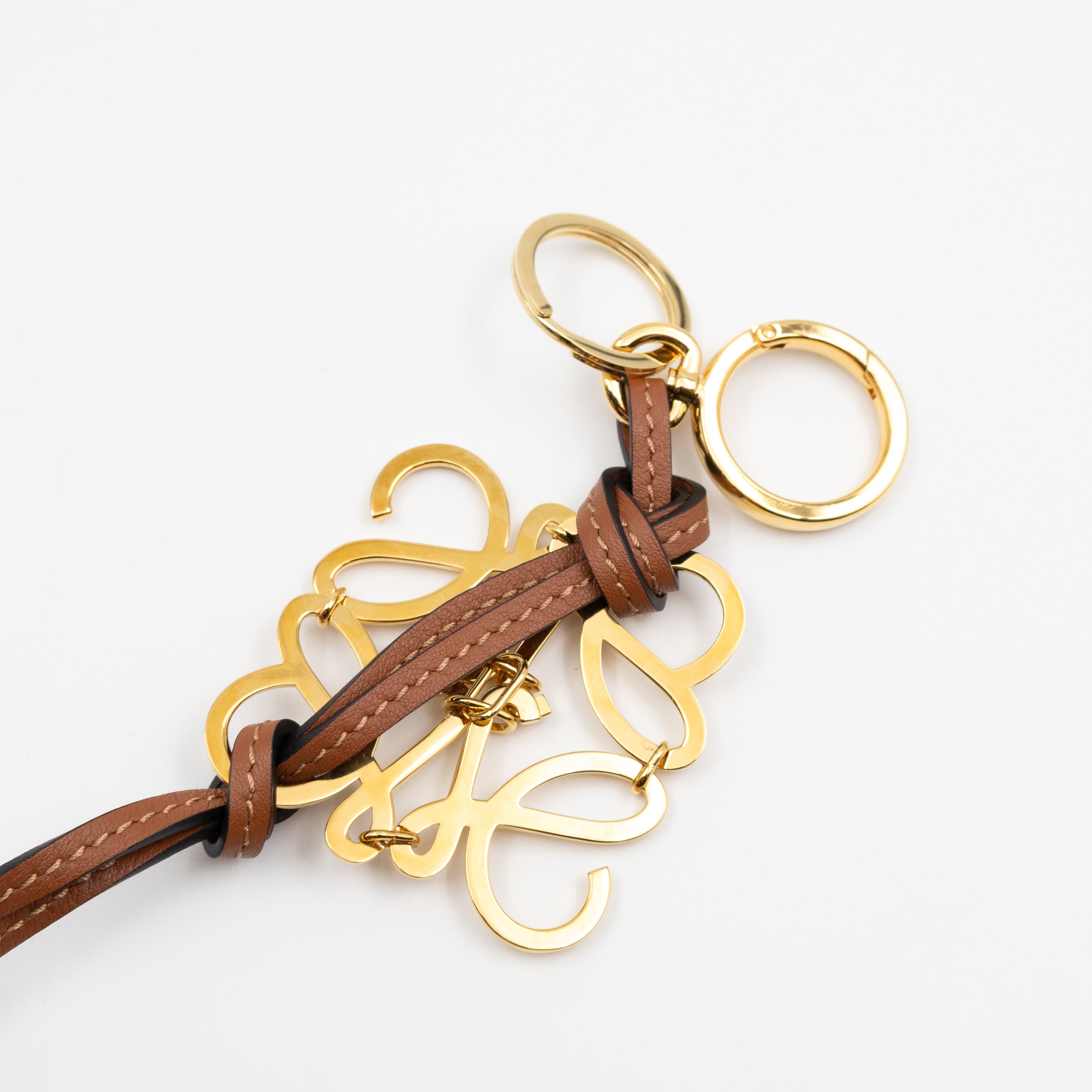 Anagram Charm Tan Calfskin Leather