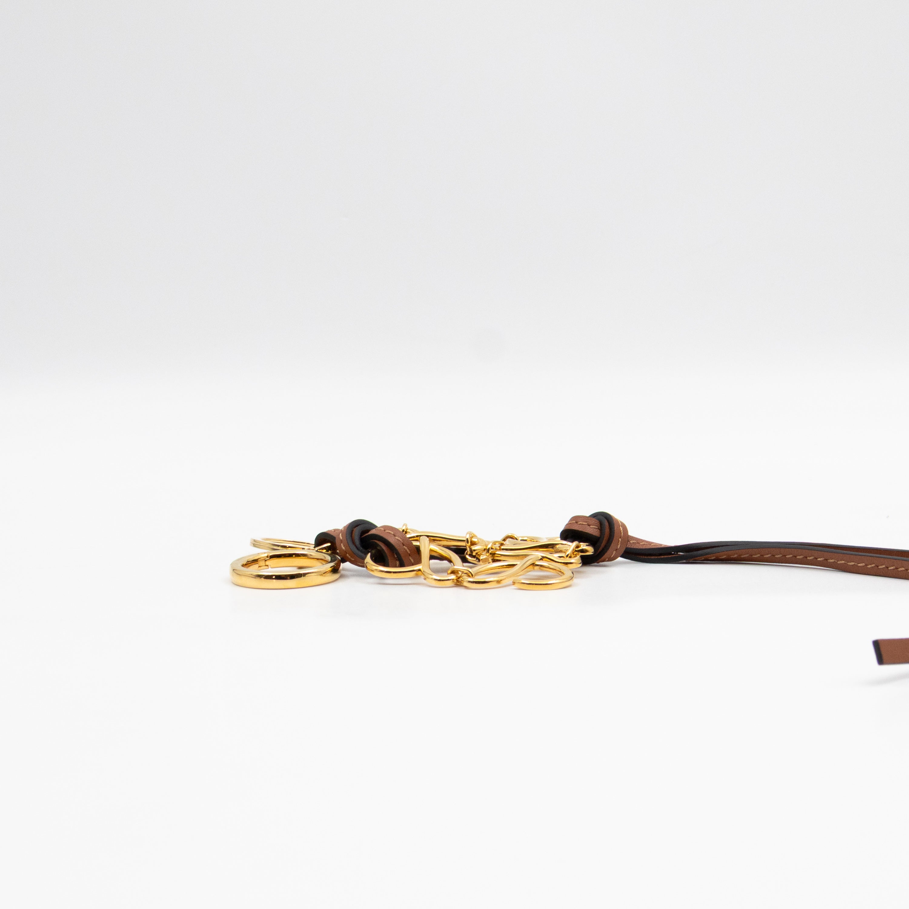 Anagram Charm Tan Calfskin Leather