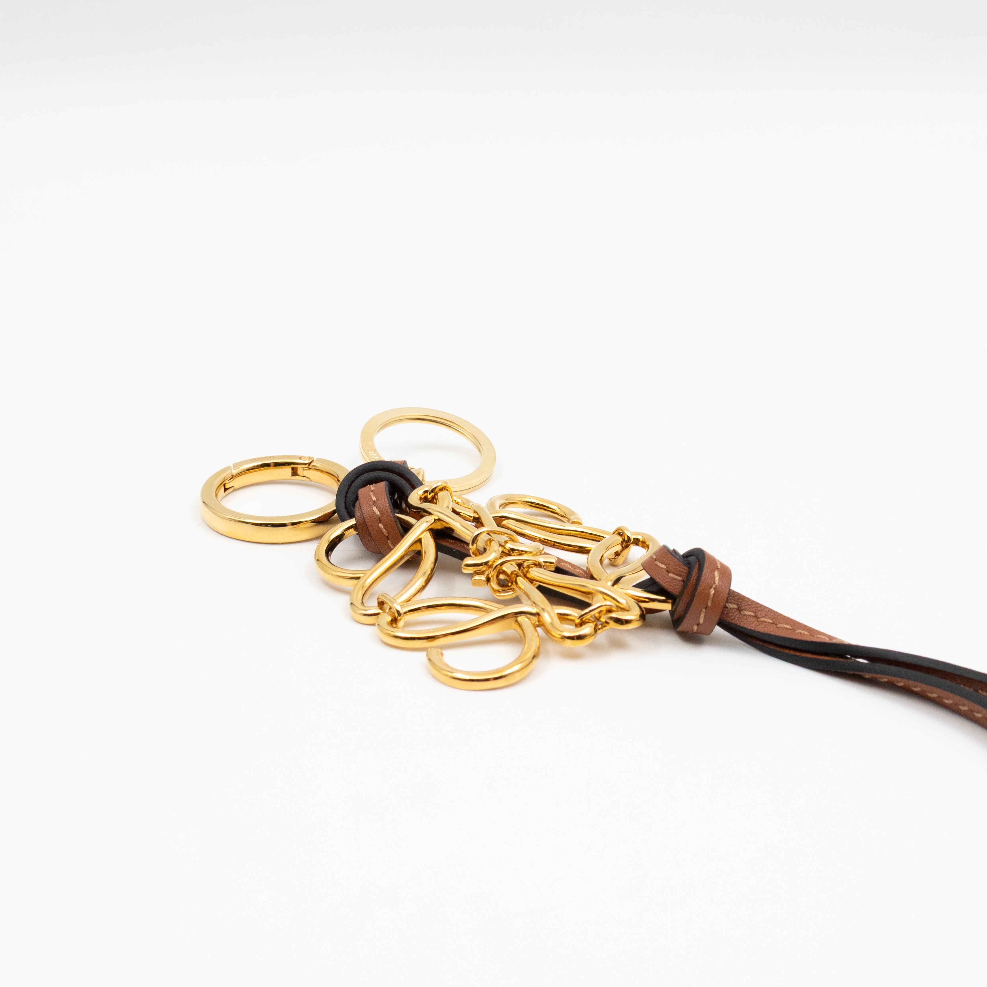 Anagram Charm Tan Calfskin Leather