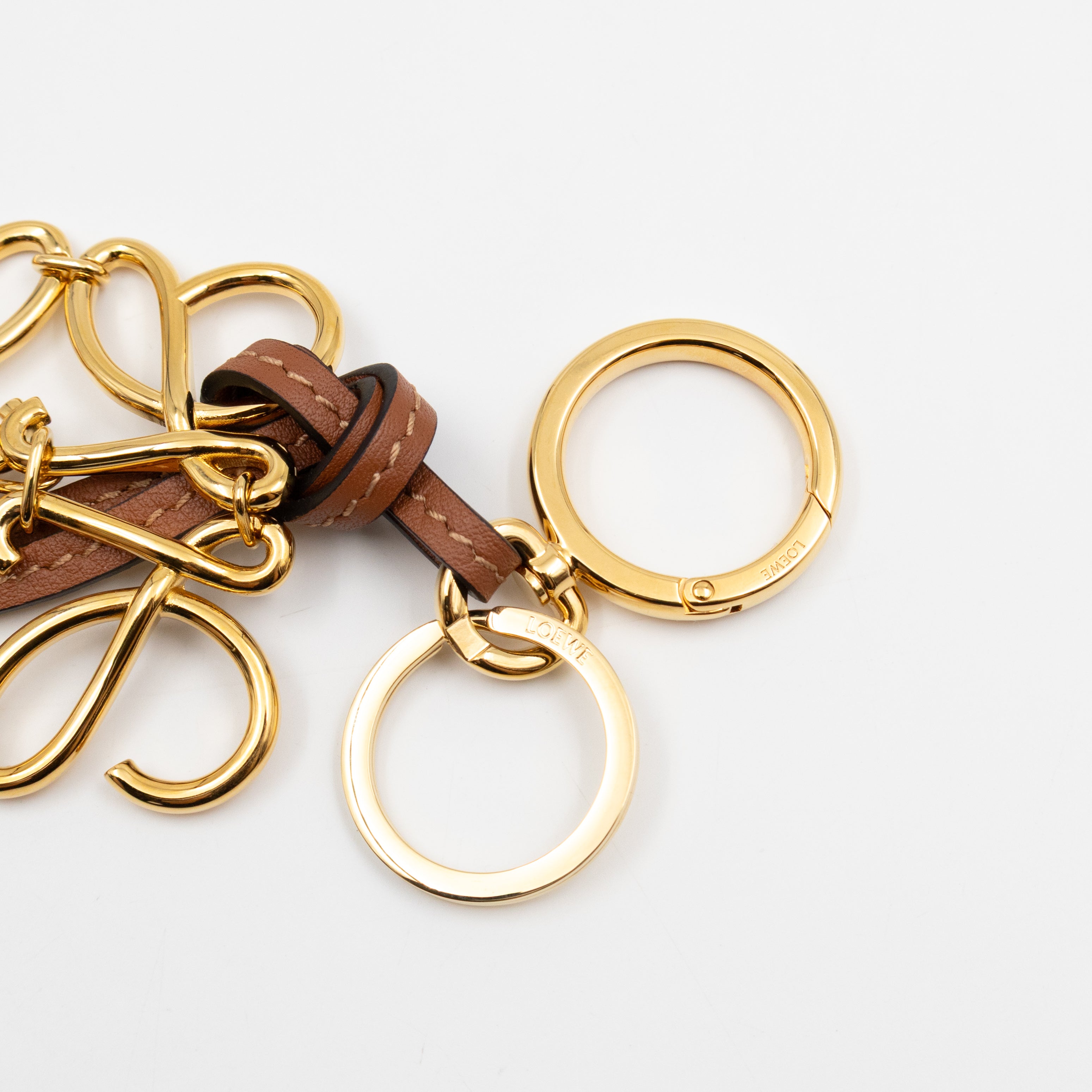 Anagram Charm Tan Calfskin Leather