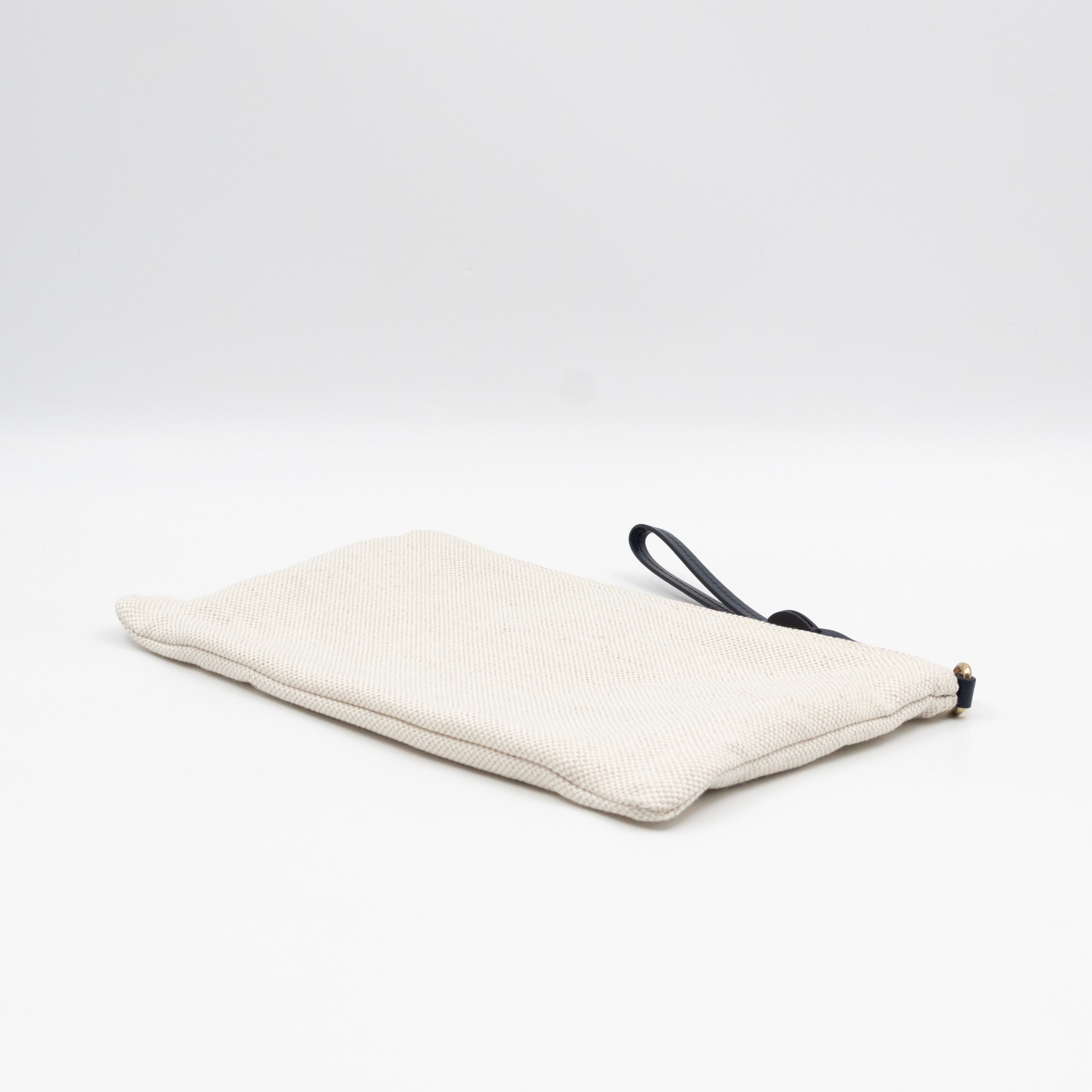 Logo Pouch White Canvas
