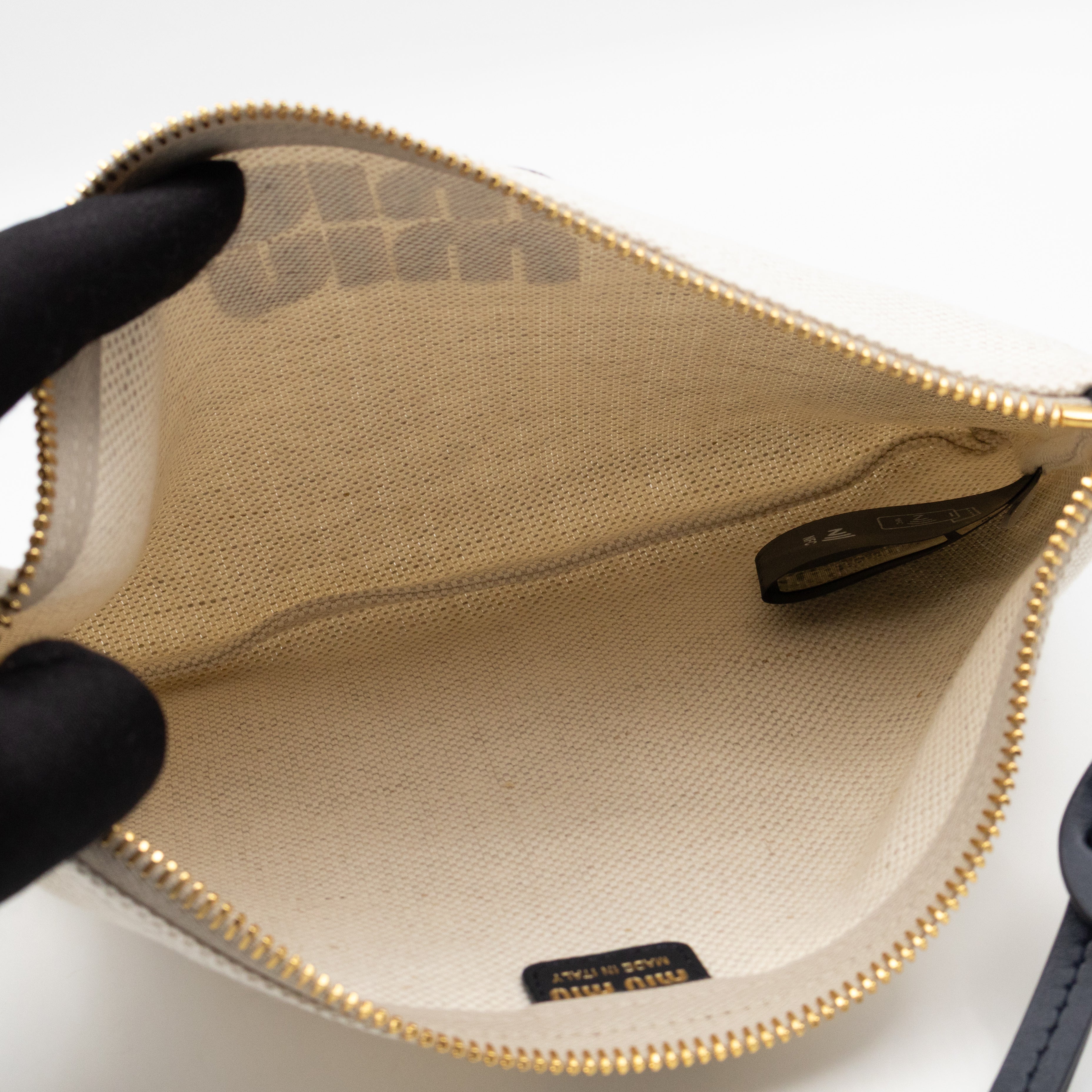 Logo Pouch White Canvas