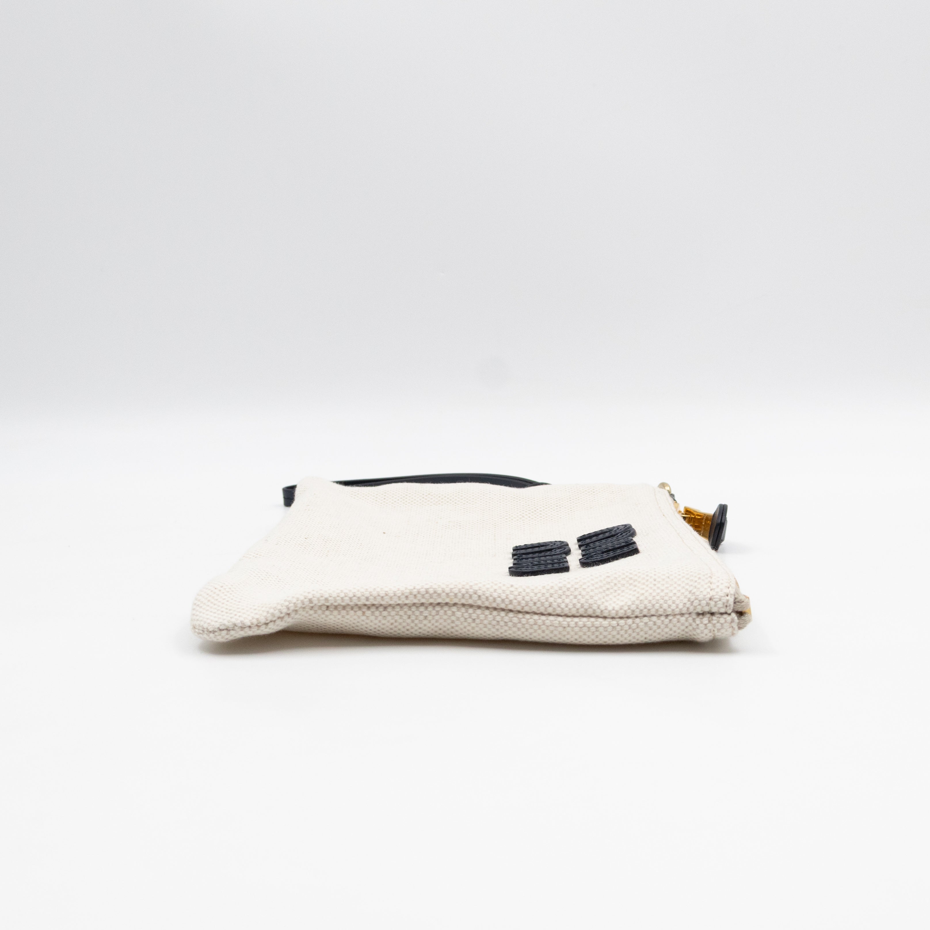 Logo Pouch White Canvas