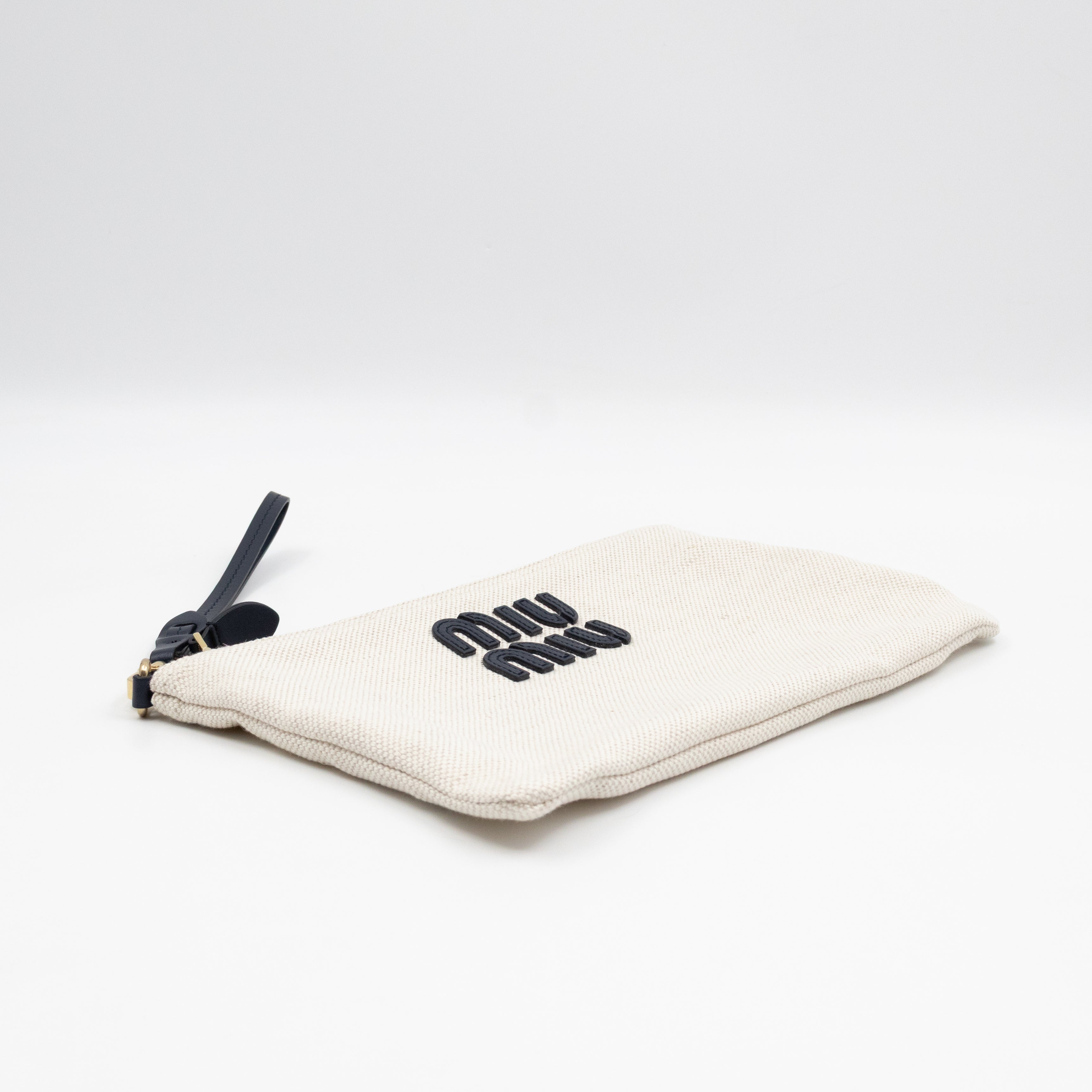 Logo Pouch White Canvas