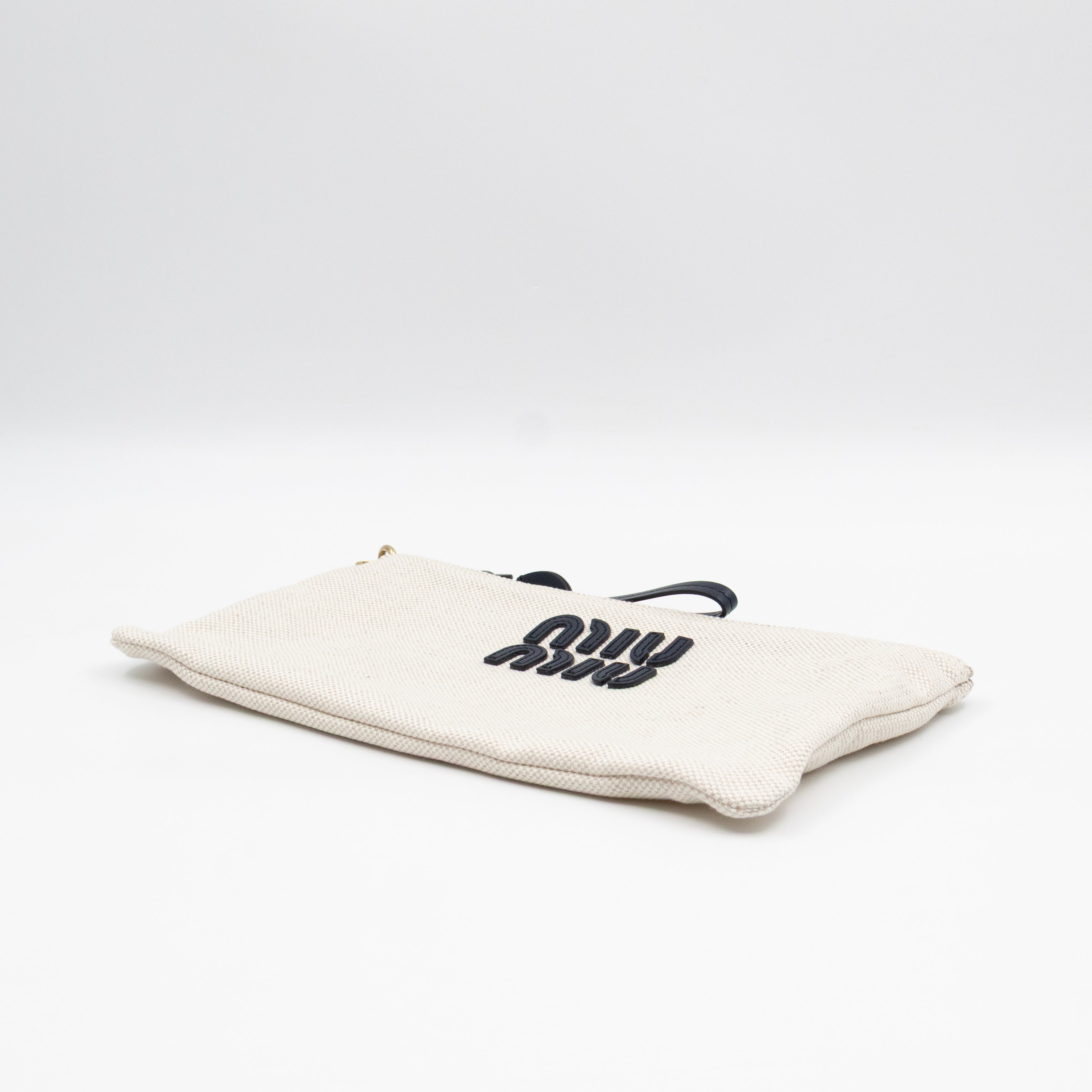 Logo Pouch White Canvas
