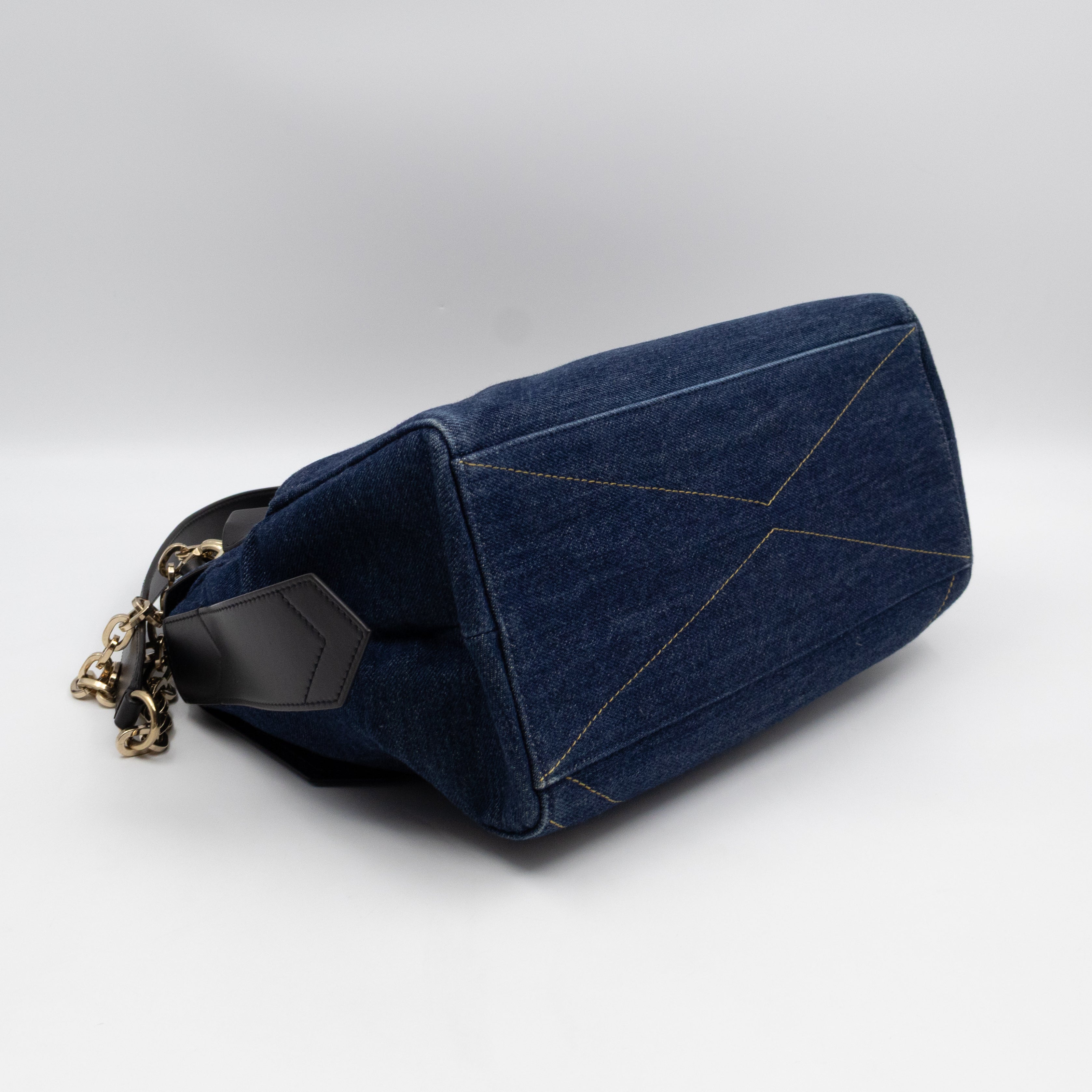 ID Medium Blue Denim Black Leather