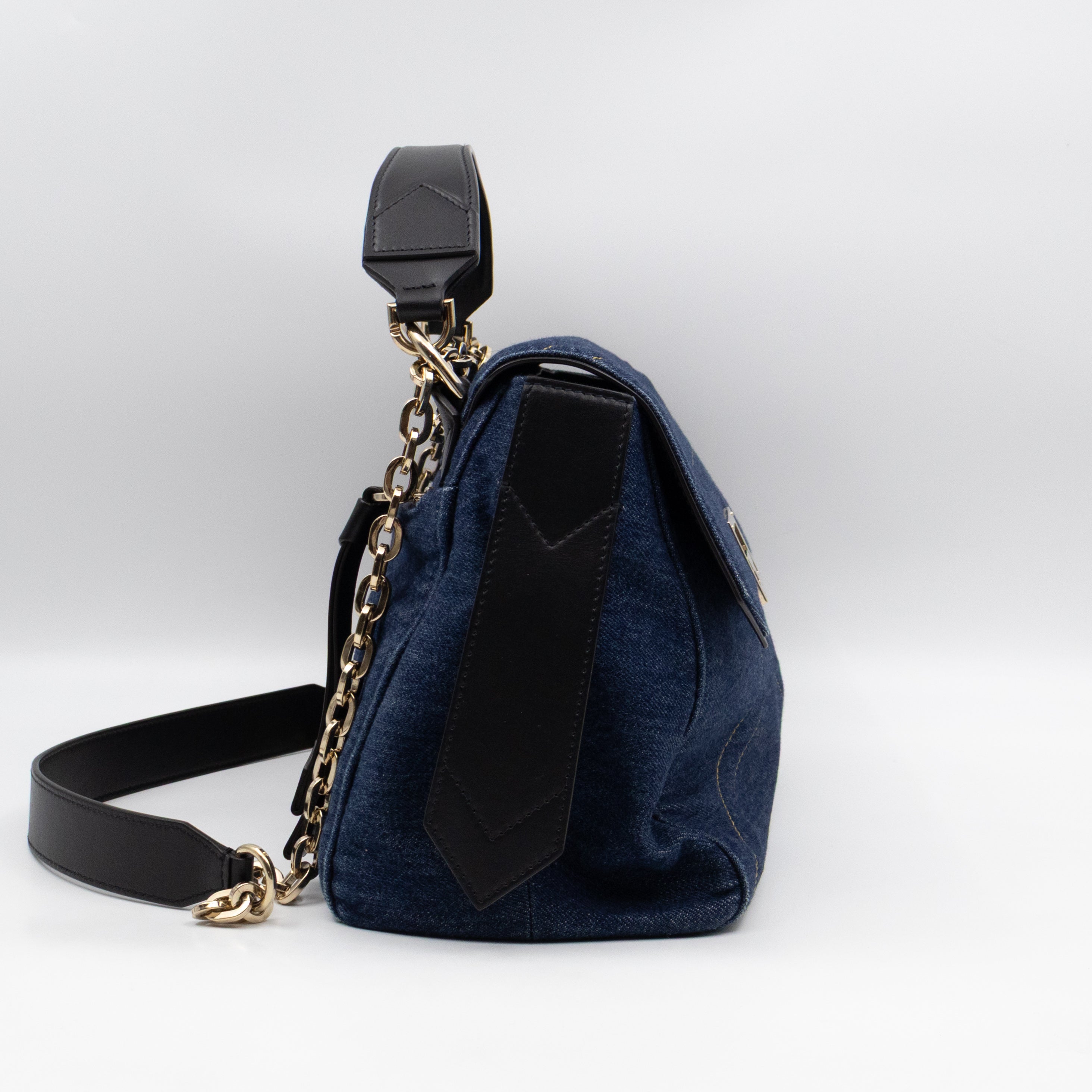 ID Medium Blue Denim Black Leather