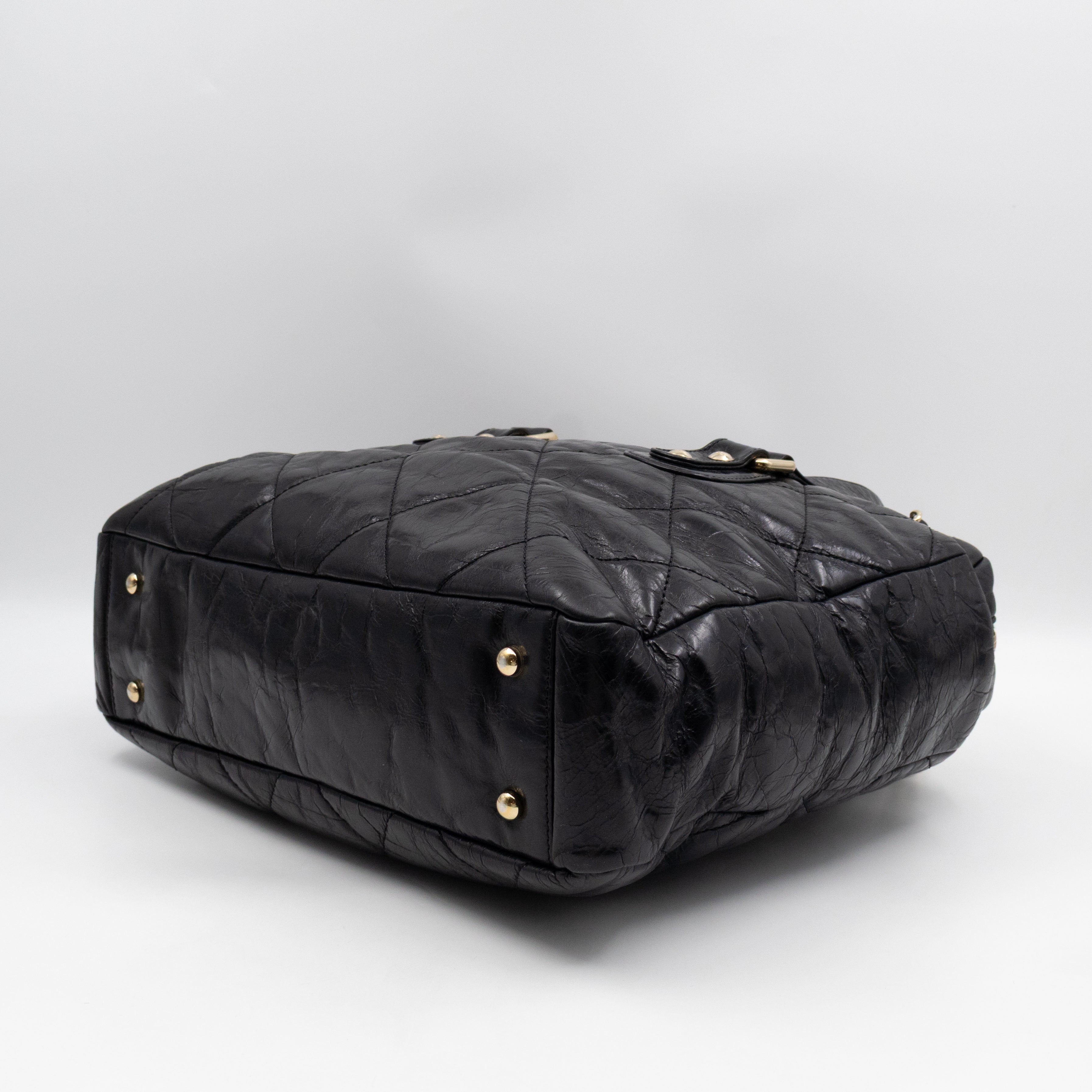 Portobello Tote Glazed Black Leather