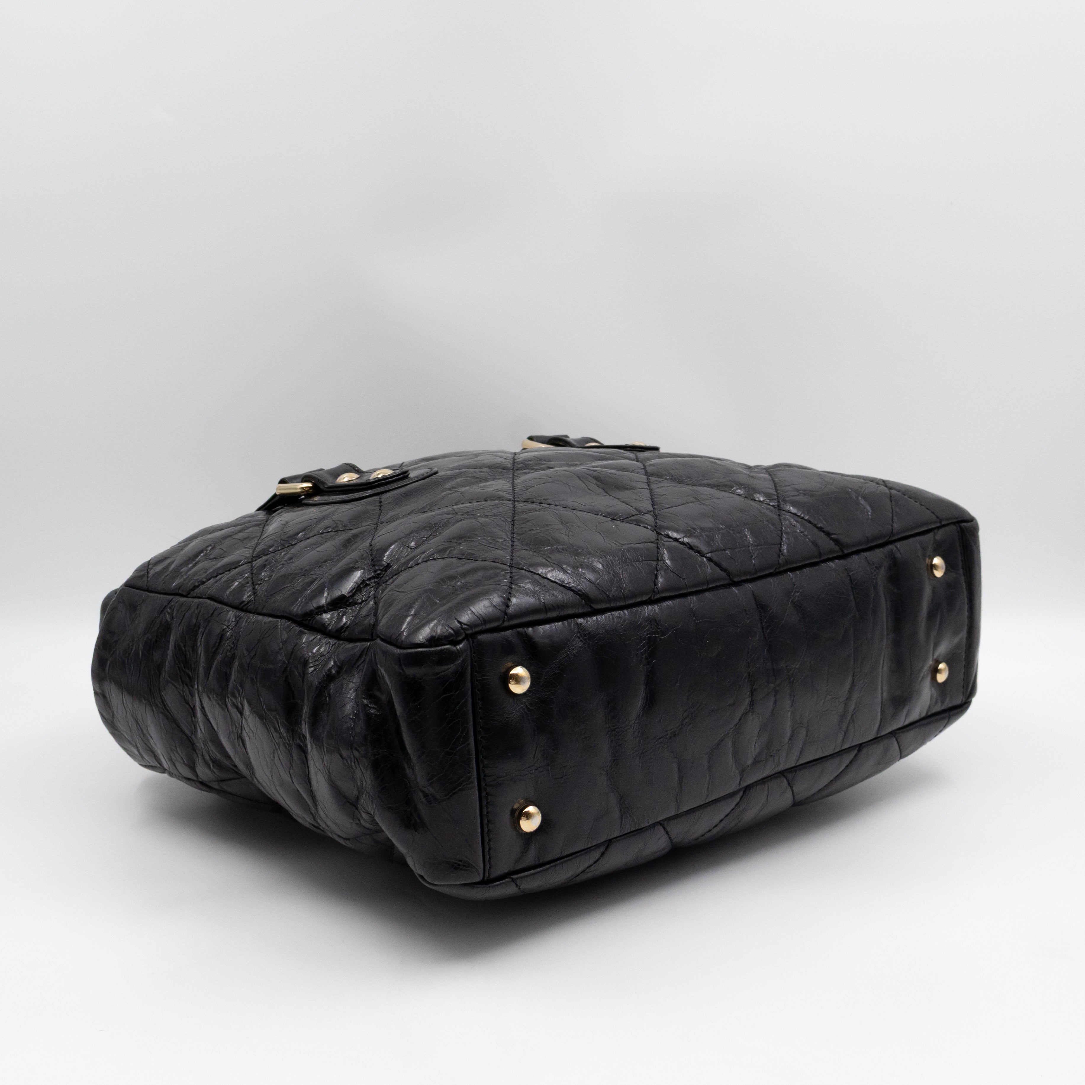 Portobello Tote Glazed Black Leather