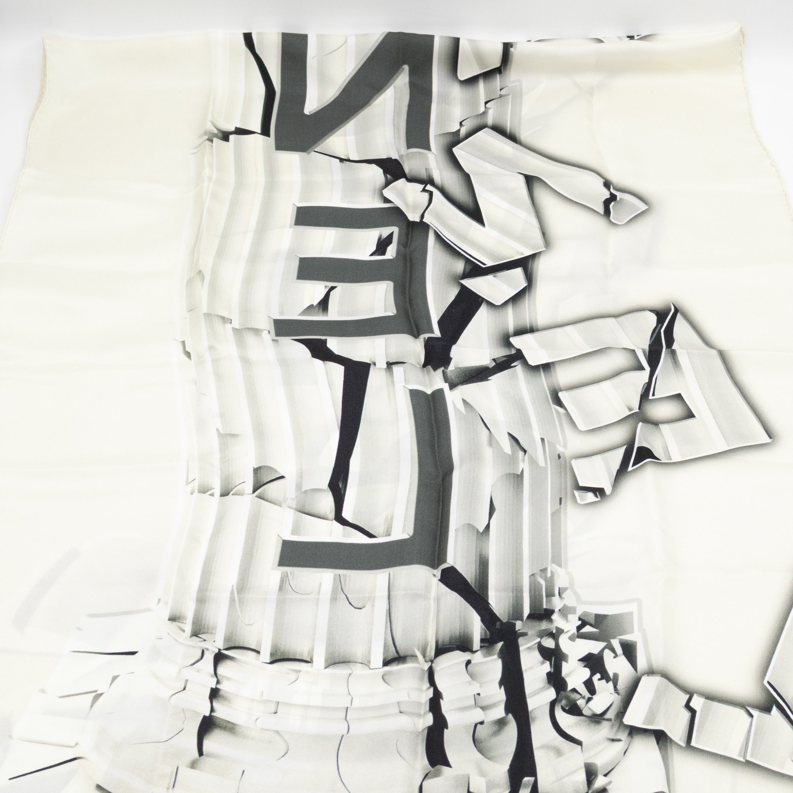 Column Pillar White Silk Scarf