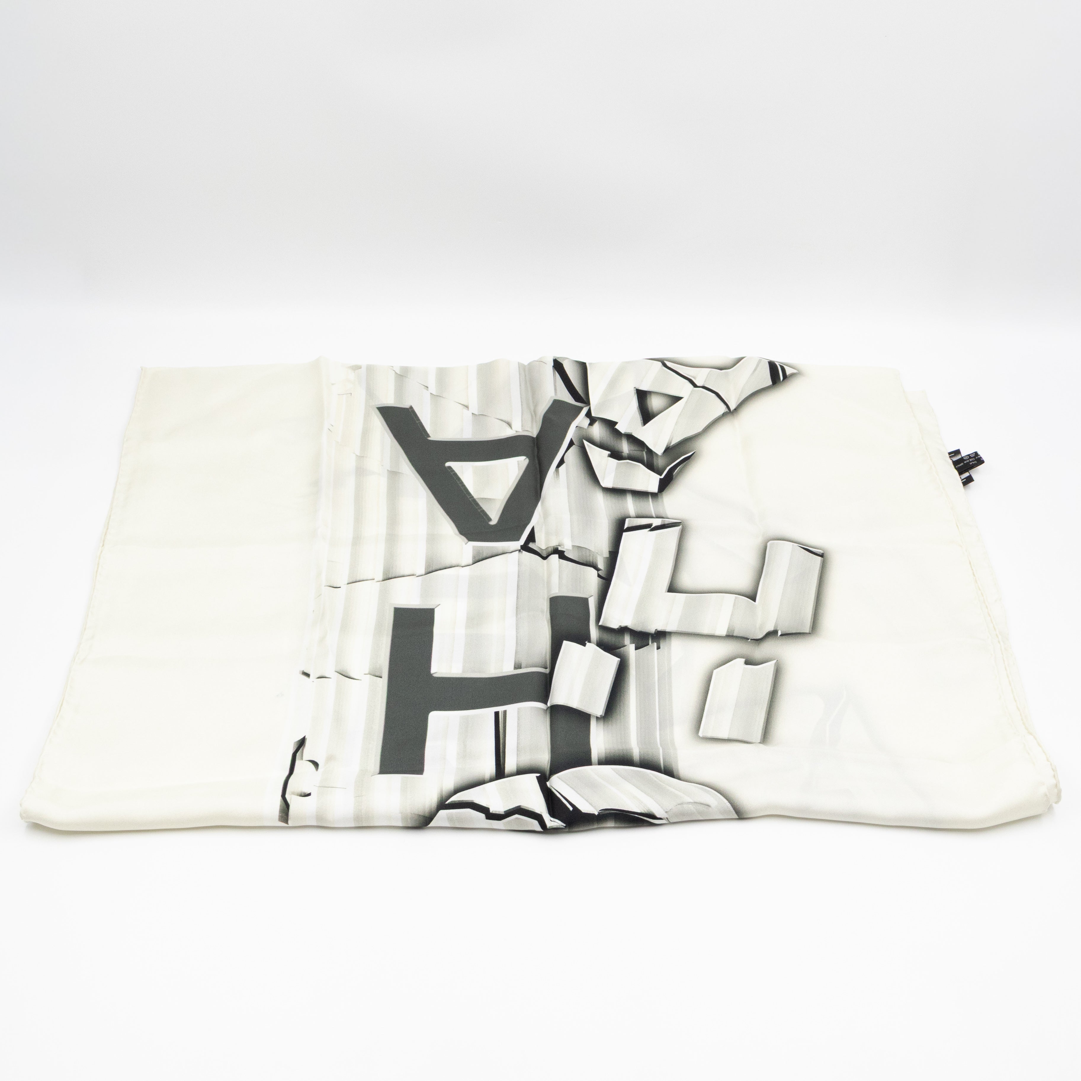 Column Pillar White Silk Scarf