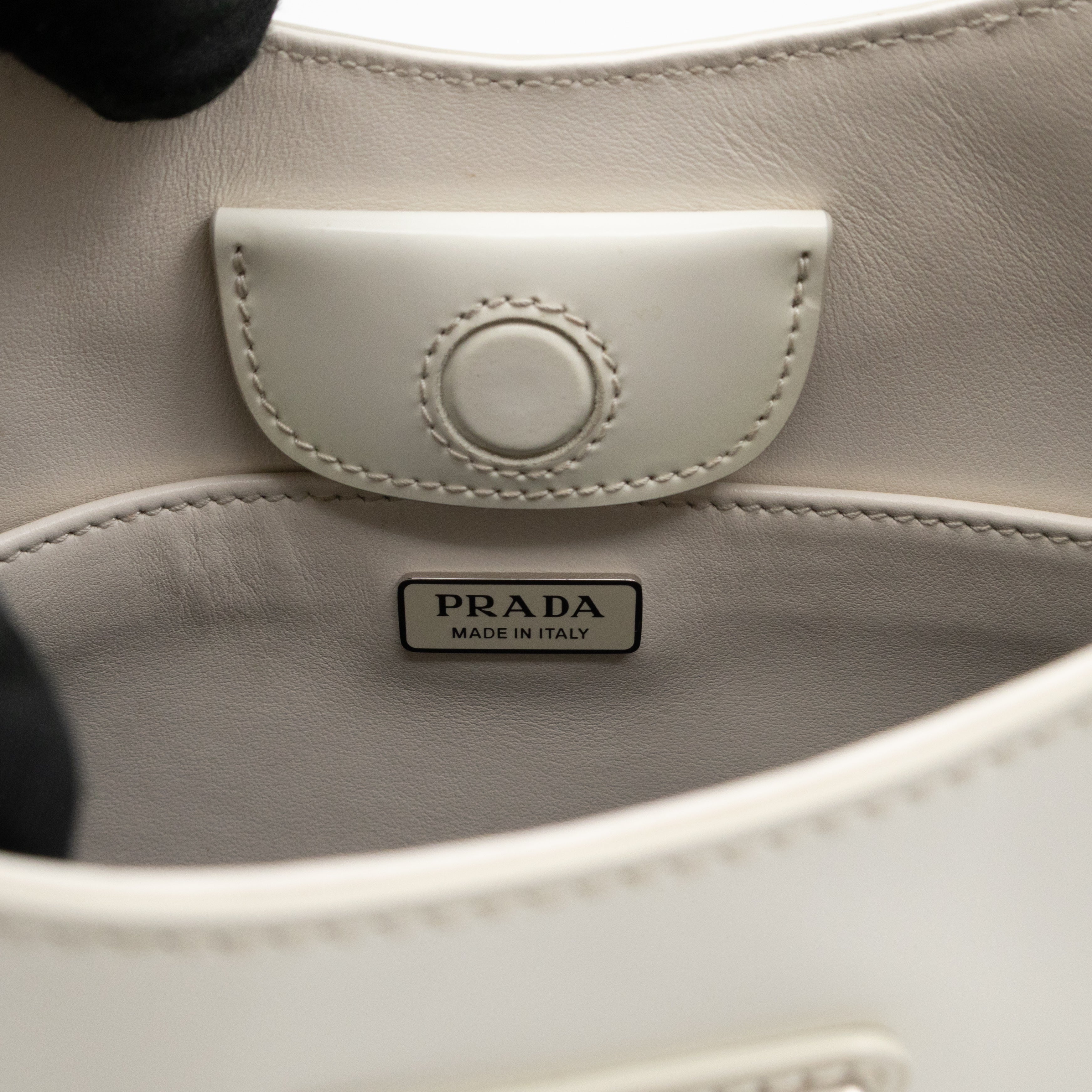 Cleo Shoulder Bag White Brushed Leather
