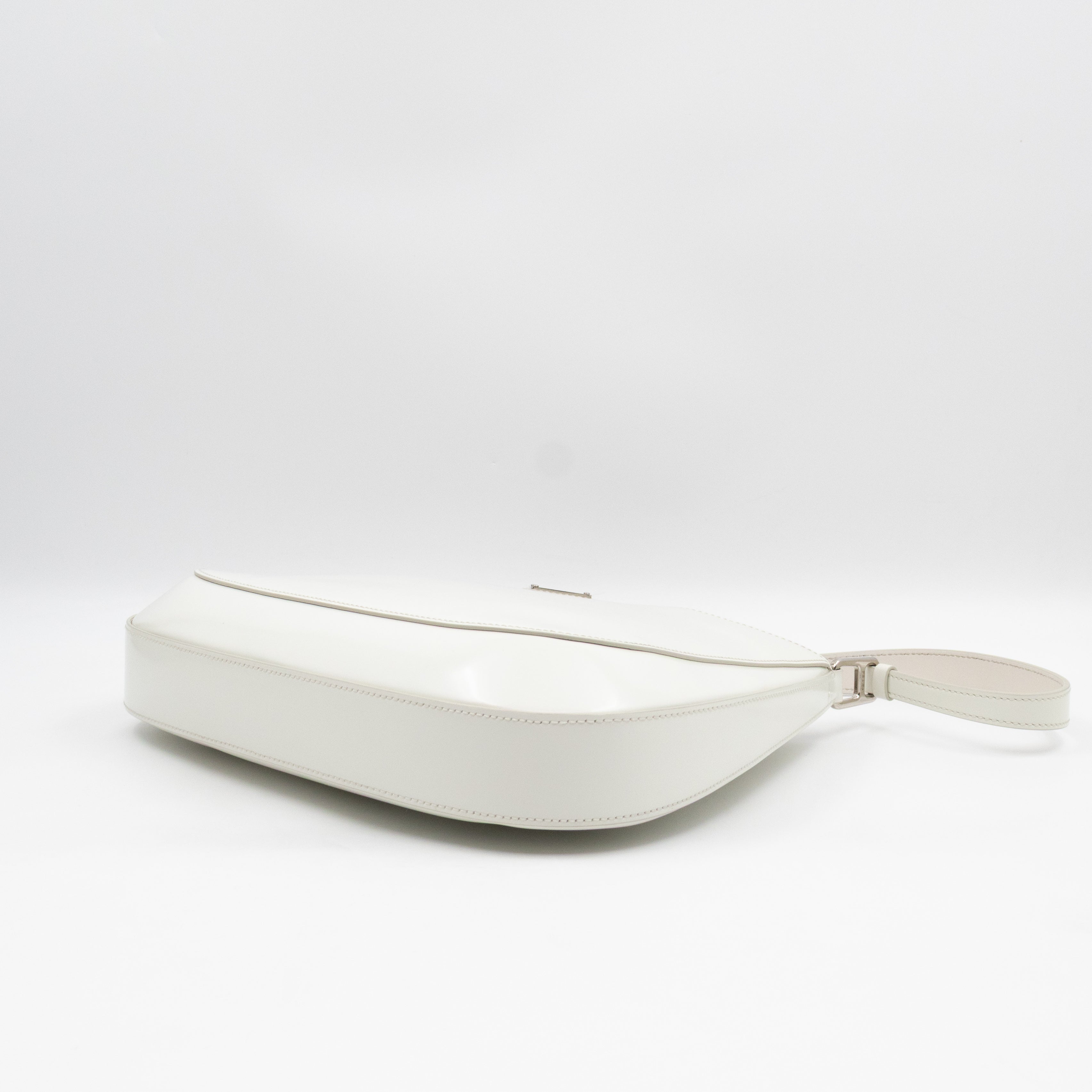 Cleo Shoulder Bag White Brushed Leather