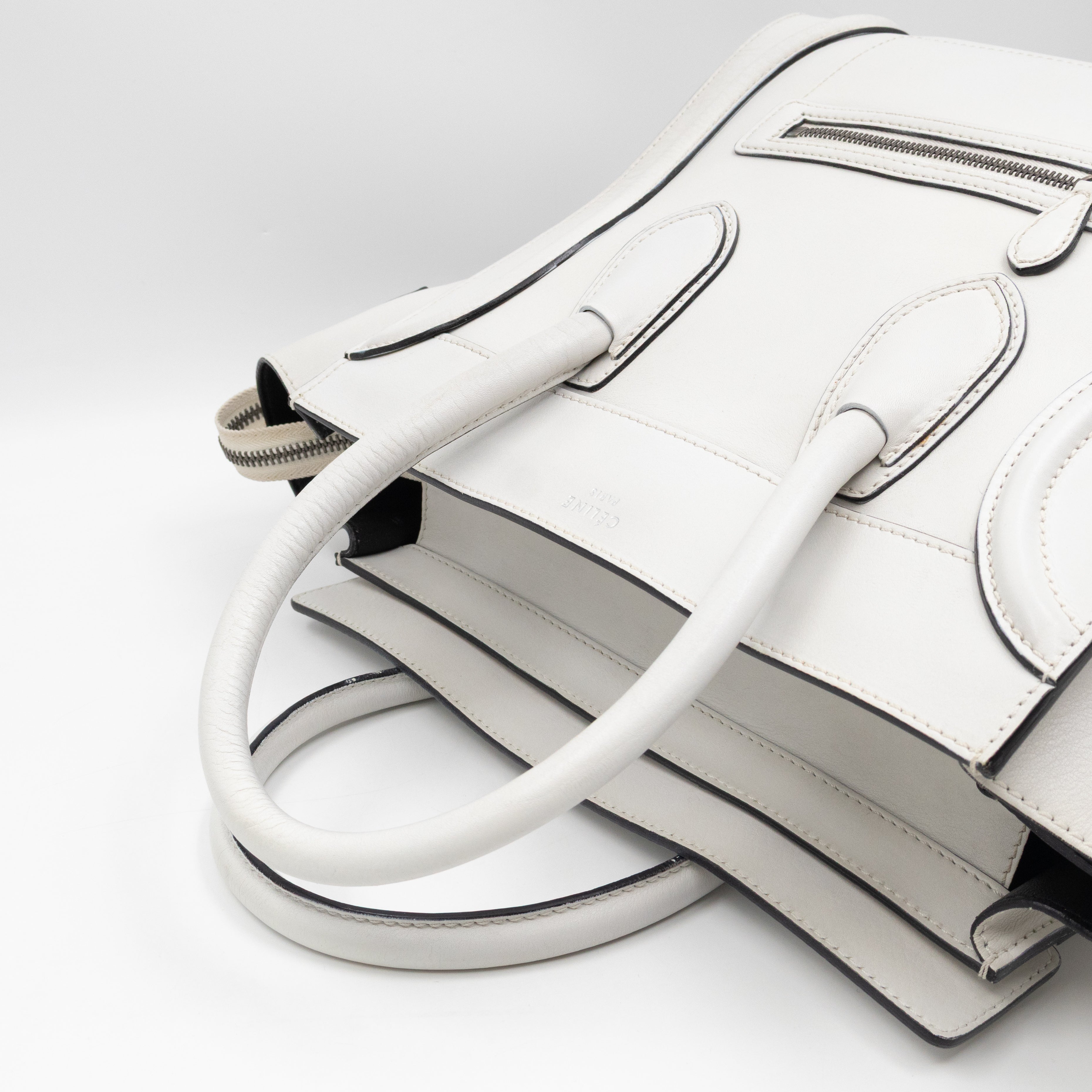 Mini Luggage White Leather