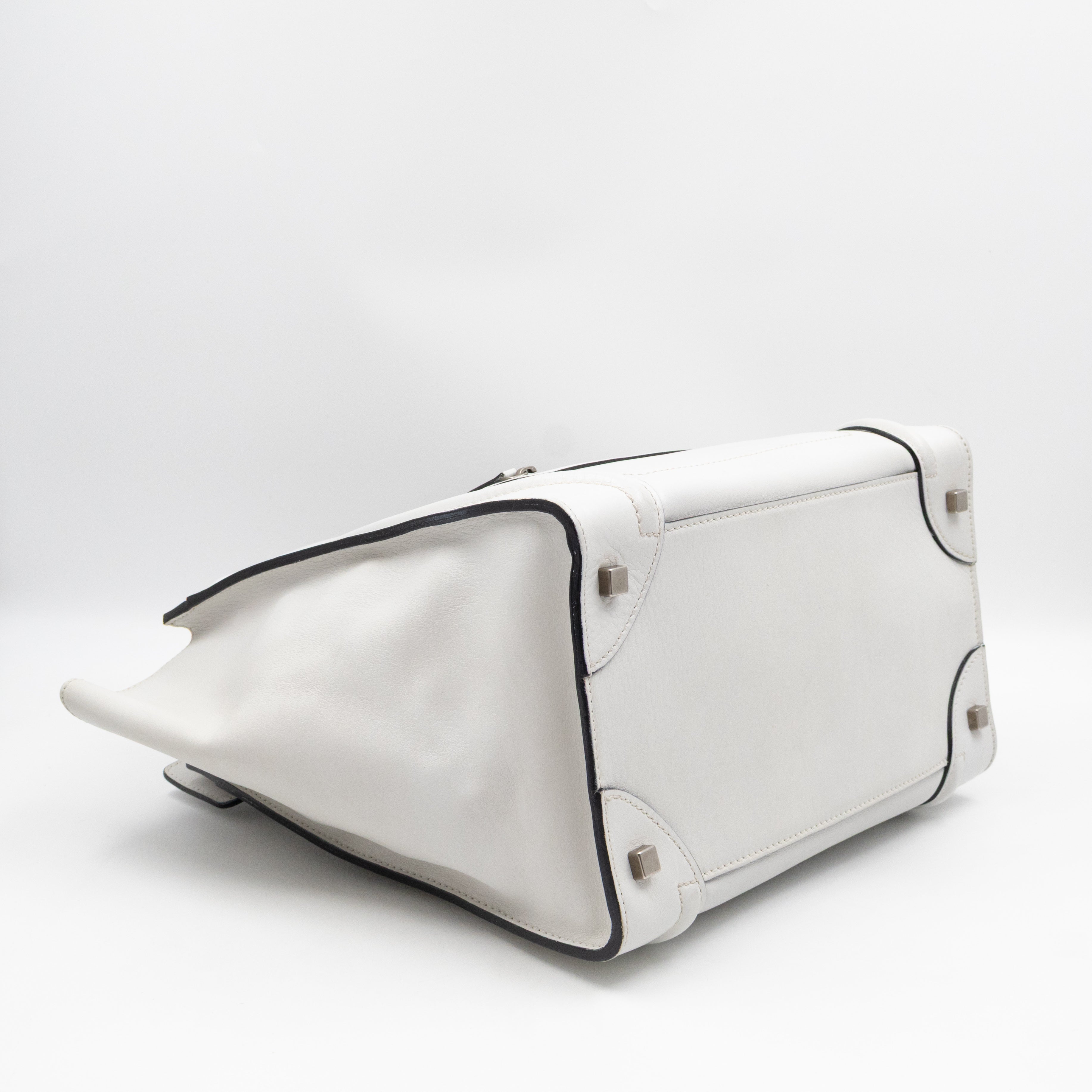 Mini Luggage White Leather