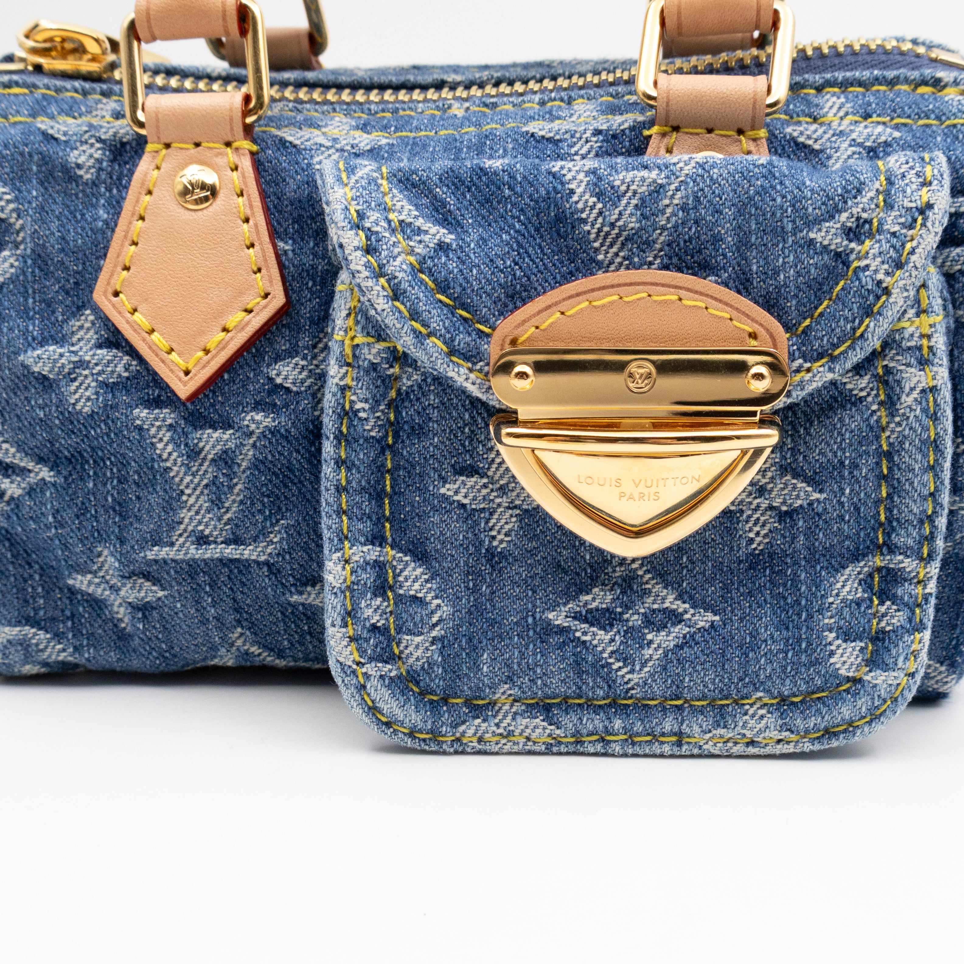 Nano Speedy Blue Denim Monogram