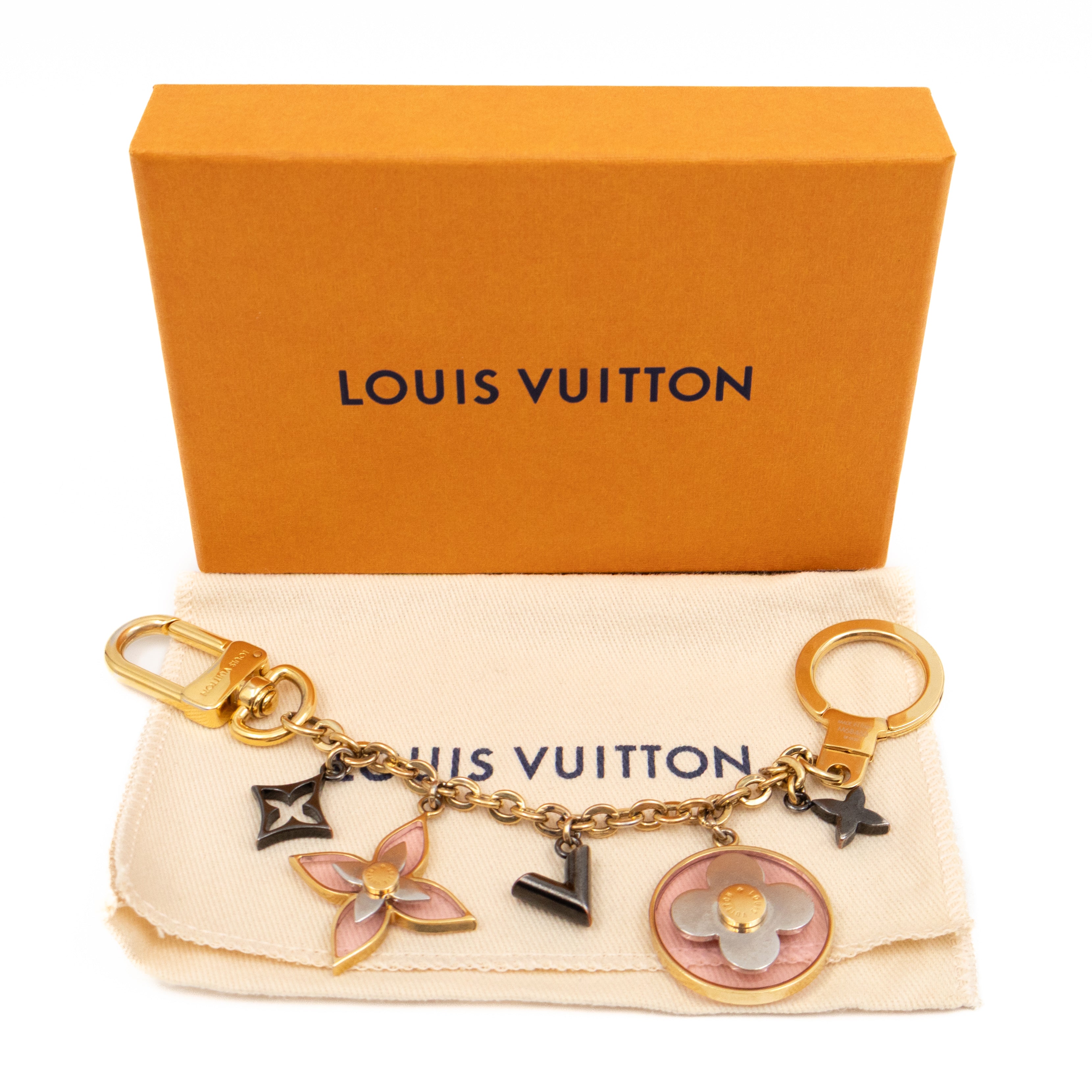 Blooming Flowers Bag Charm & Key Holder Gold