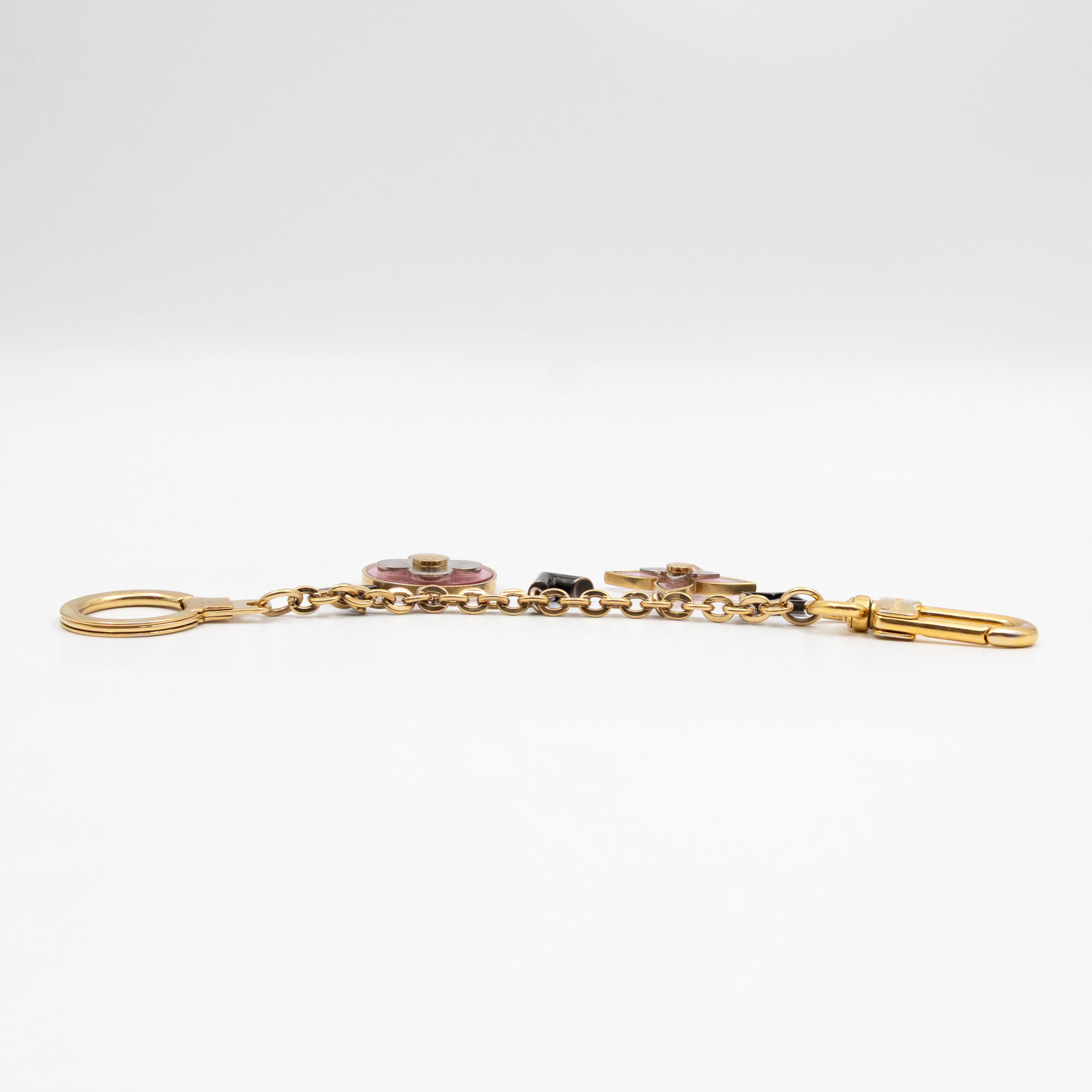 Blooming Flowers Bag Charm & Key Holder Gold