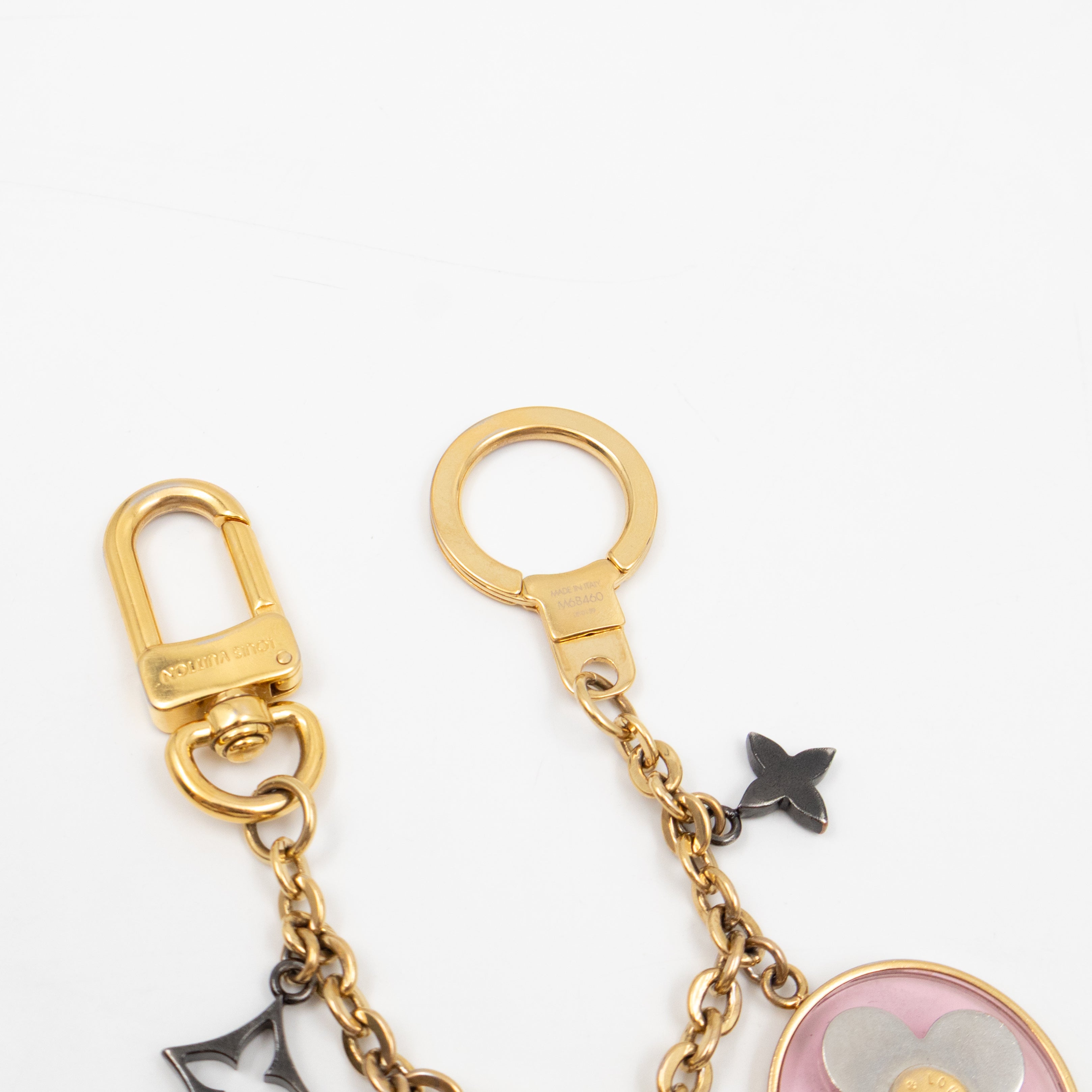 Blooming Flowers Bag Charm & Key Holder Gold
