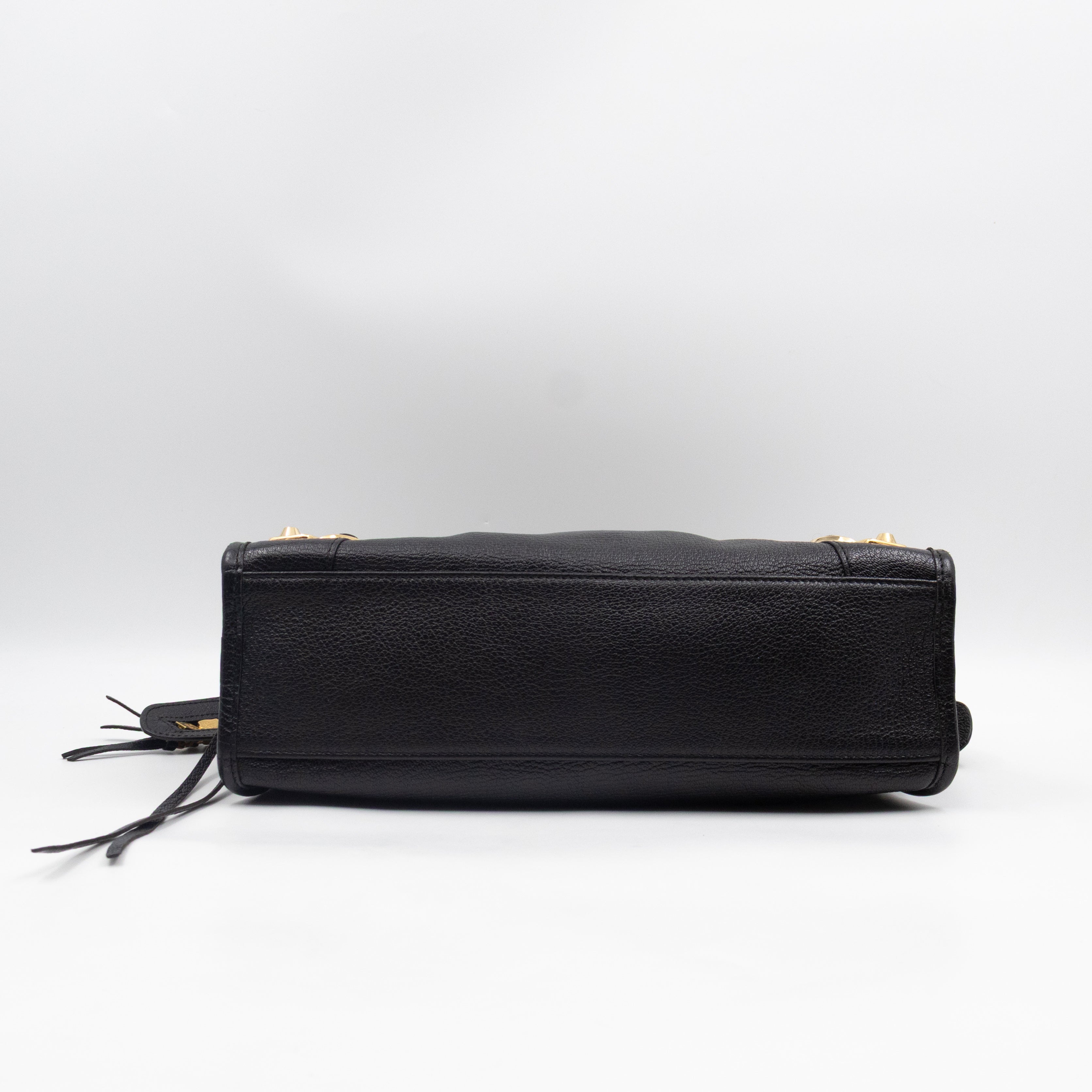 Classic City S Metallic Edge Black Shiny Goatskin Leather
