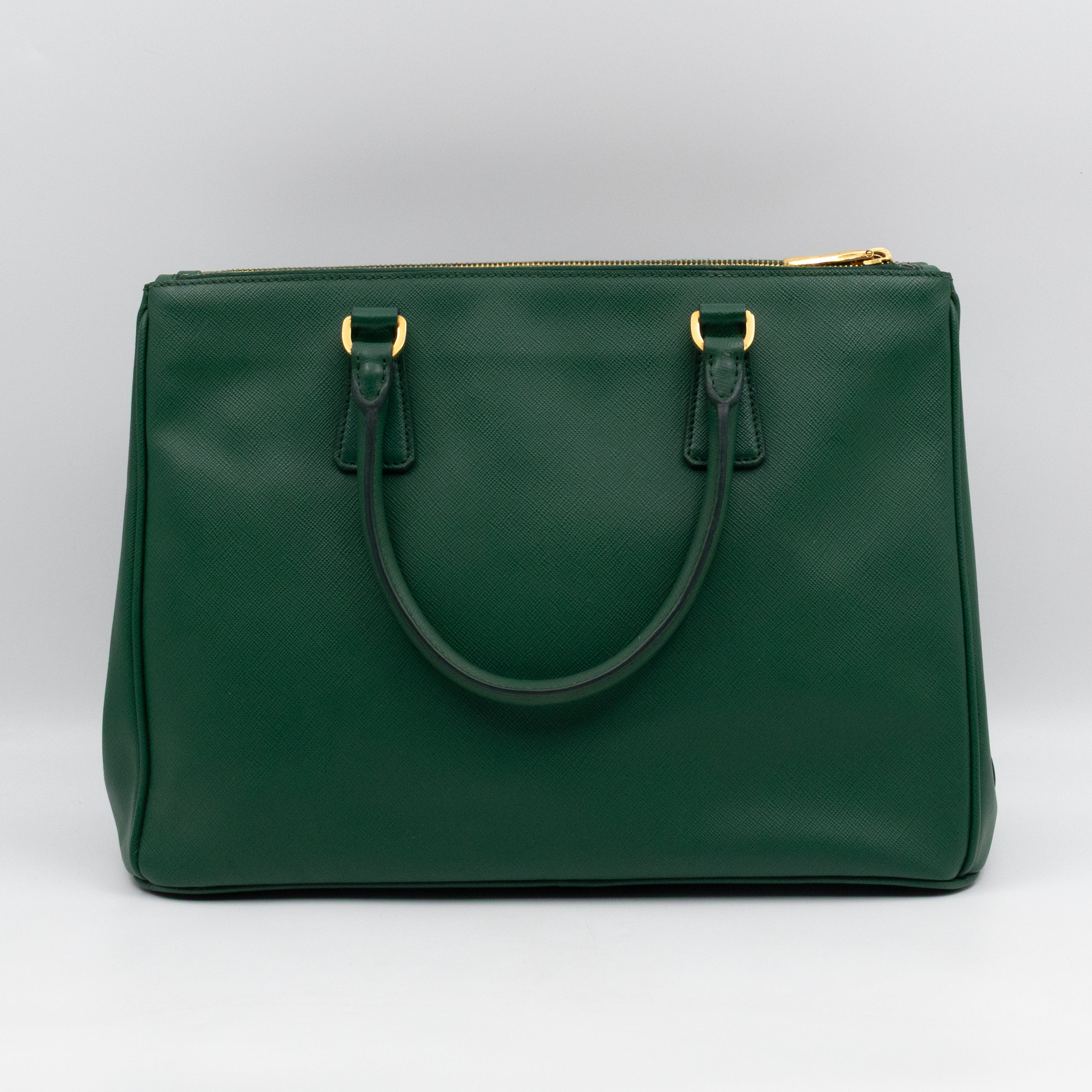 Galleria Large Double Zip Biliardo Green Saffiano Leather