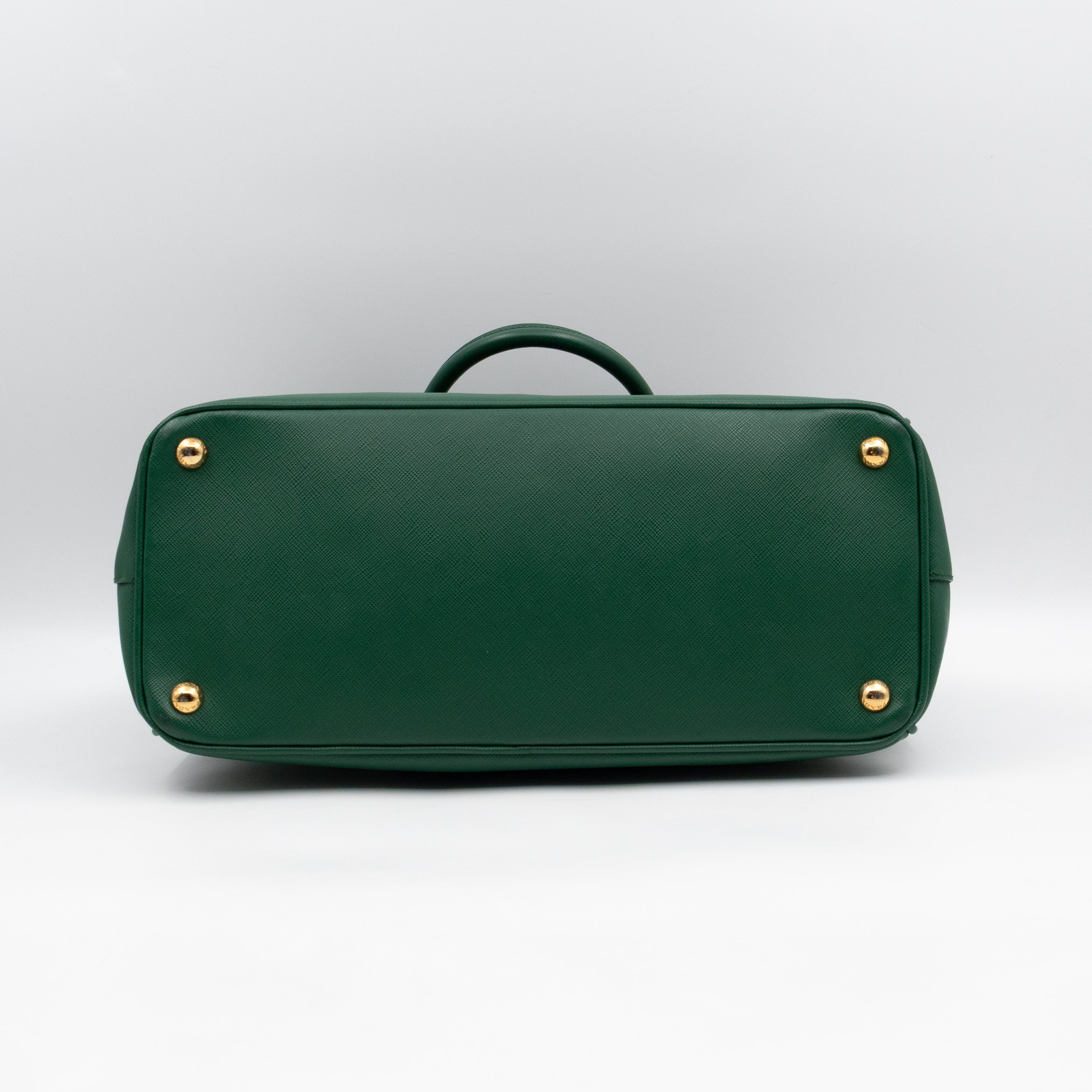 Galleria Large Double Zip Biliardo Green Saffiano Leather