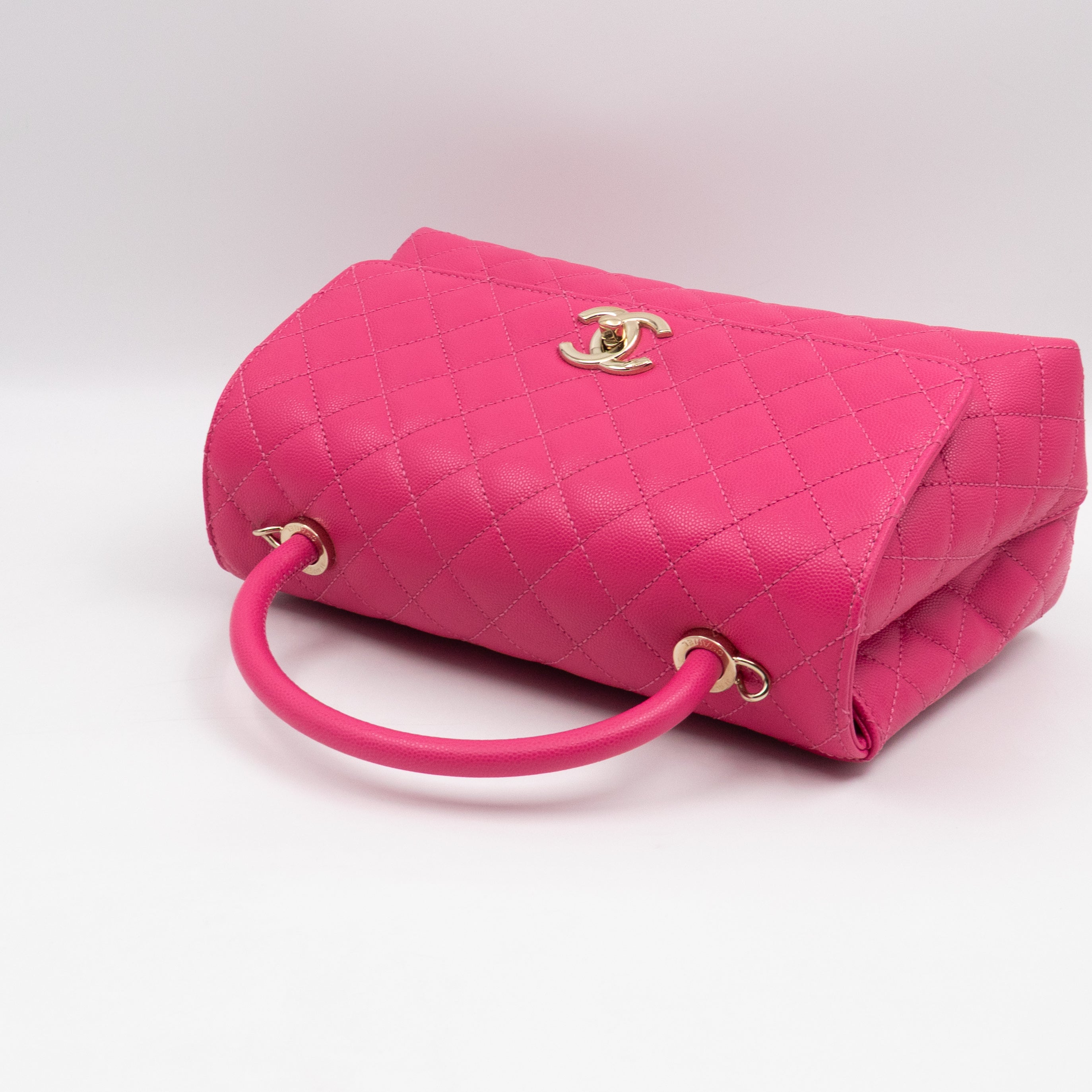 Coco Handle Pink Caviar Leather