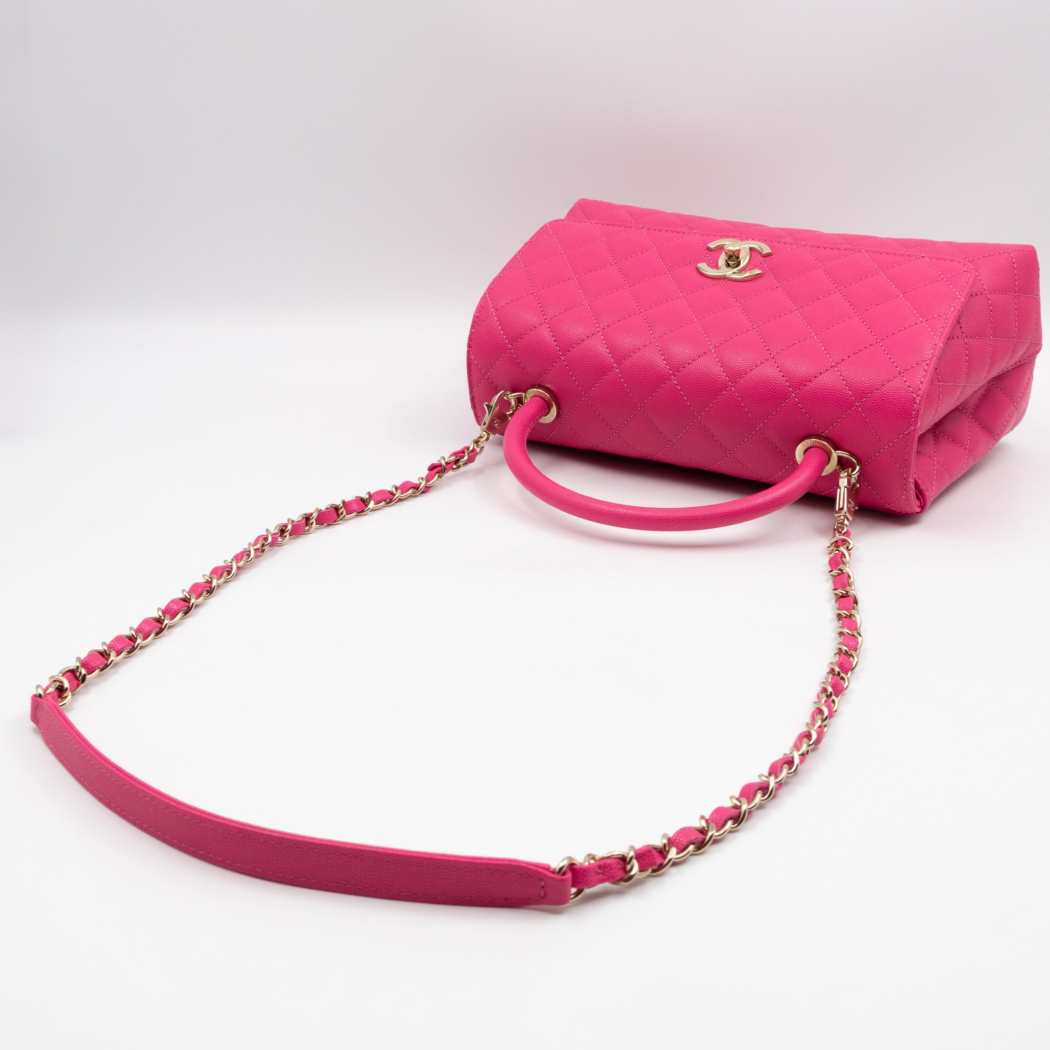 Coco Handle Pink Caviar Leather