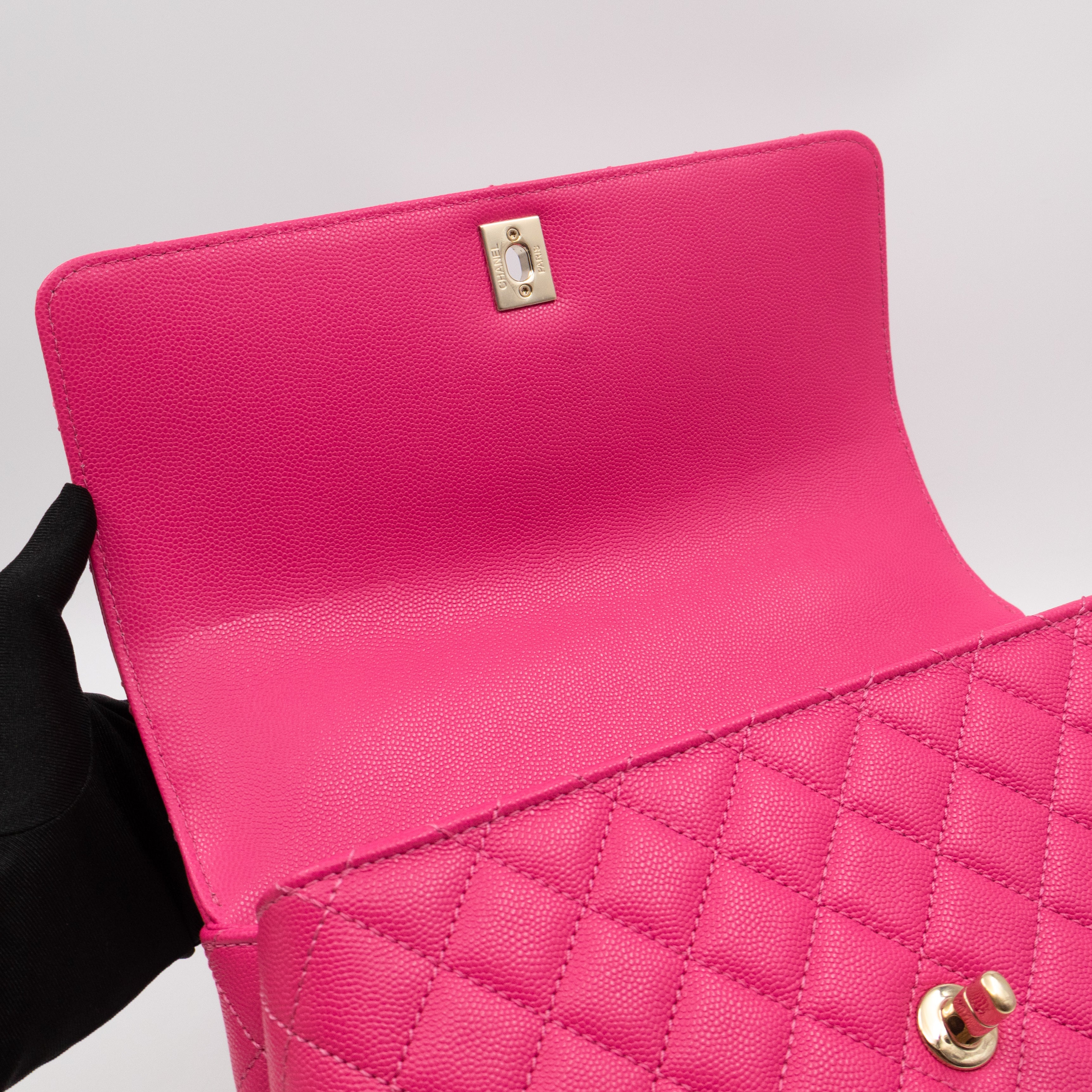 Coco Handle Pink Caviar Leather