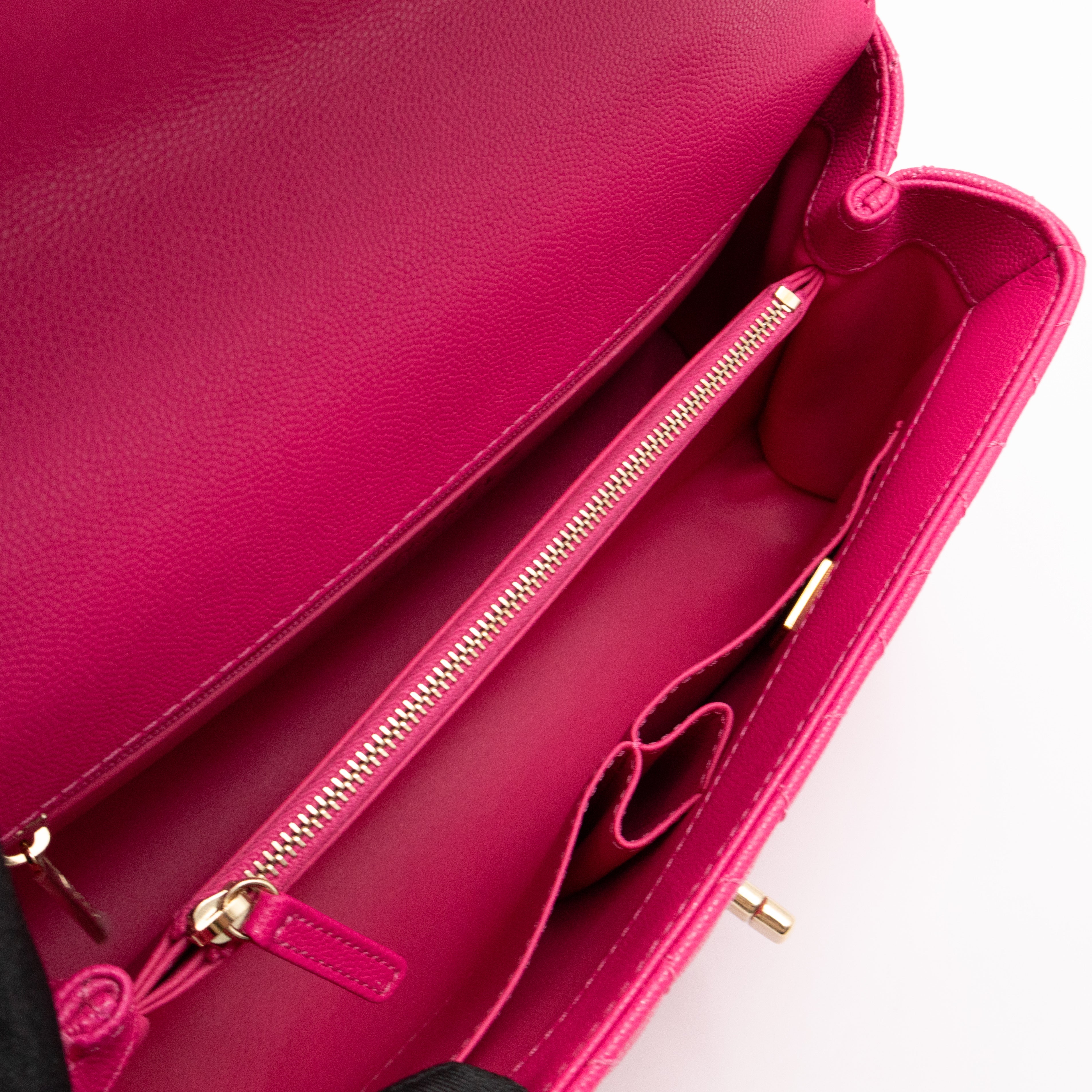 Coco Handle Pink Caviar Leather