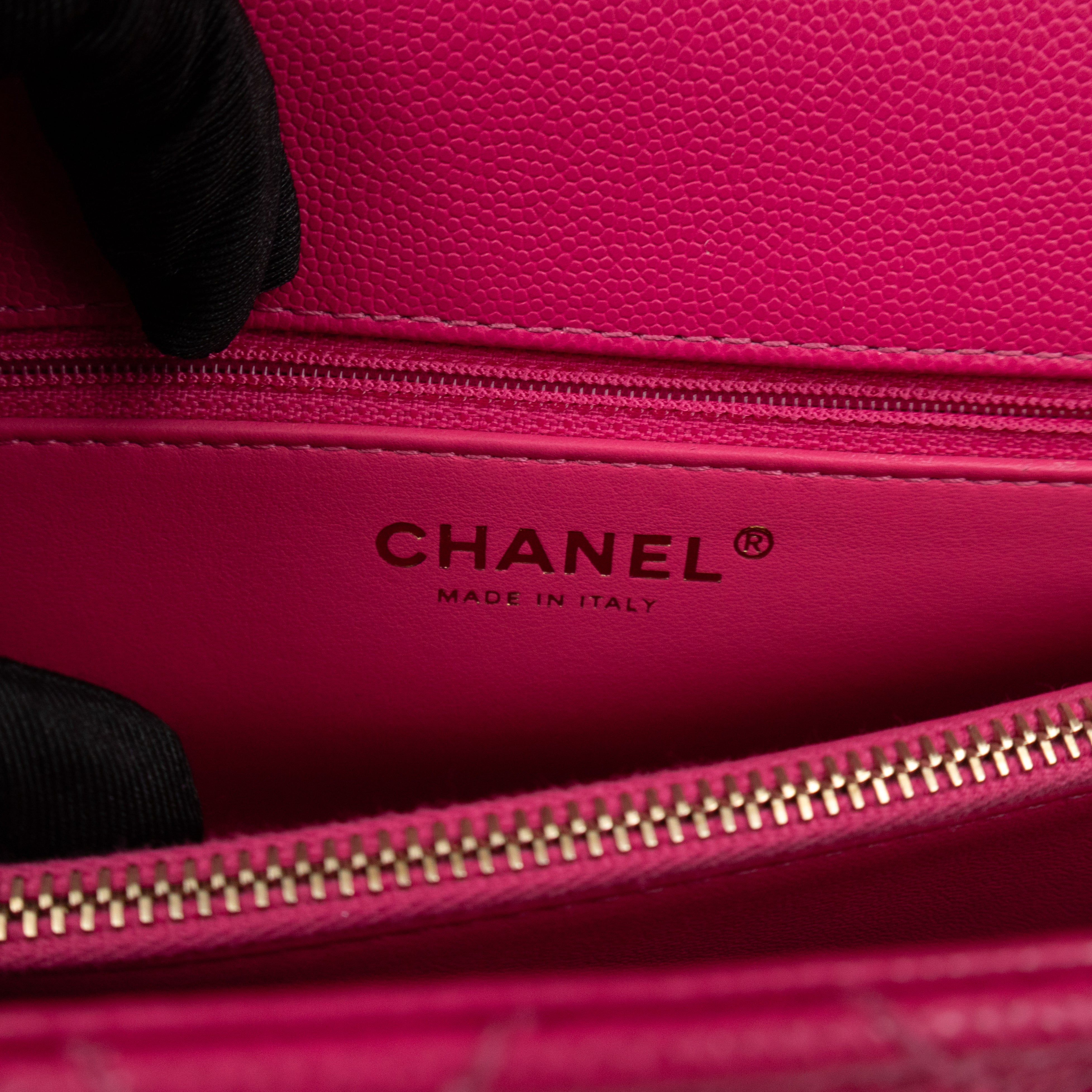 Coco Handle Pink Caviar Leather