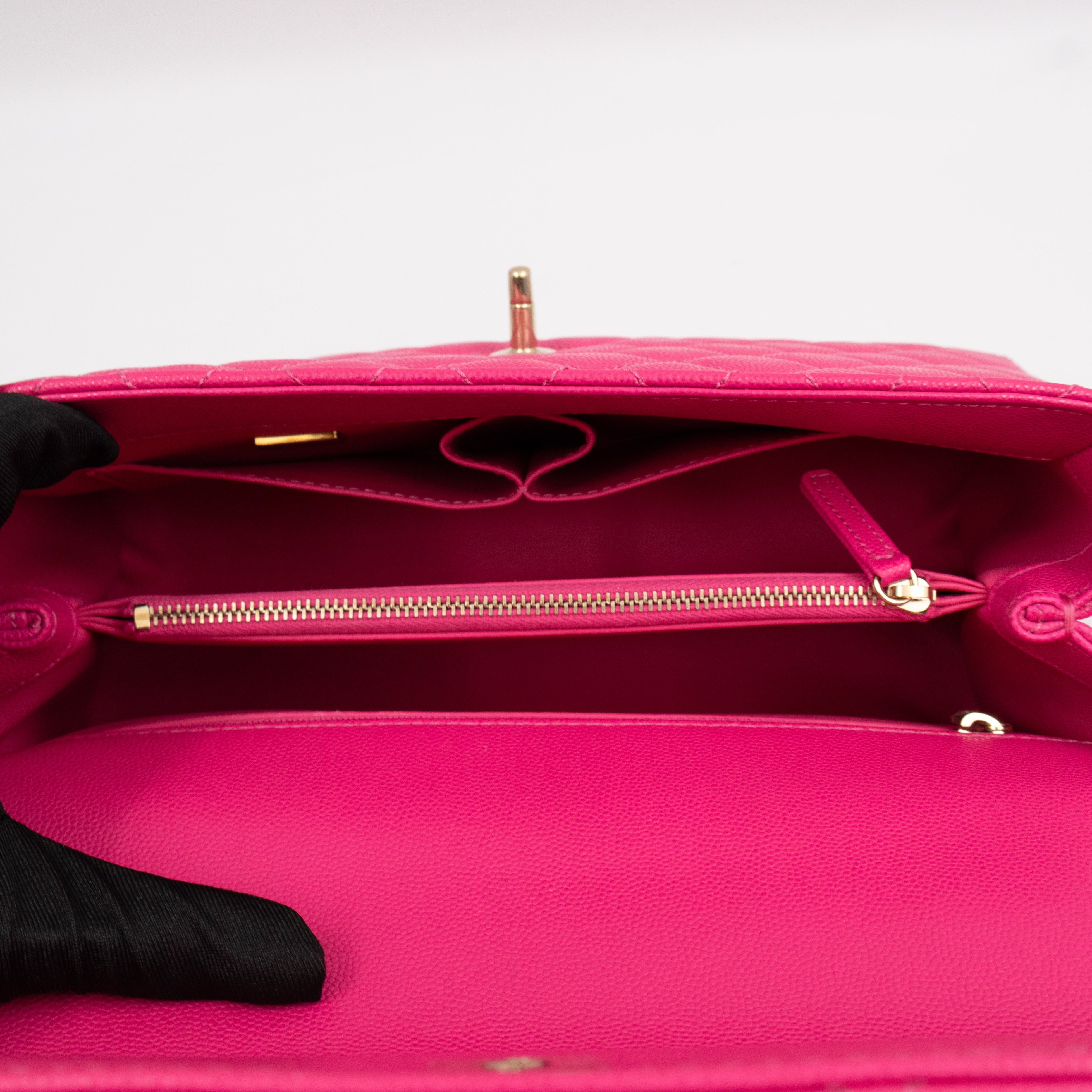 Coco Handle Pink Caviar Leather