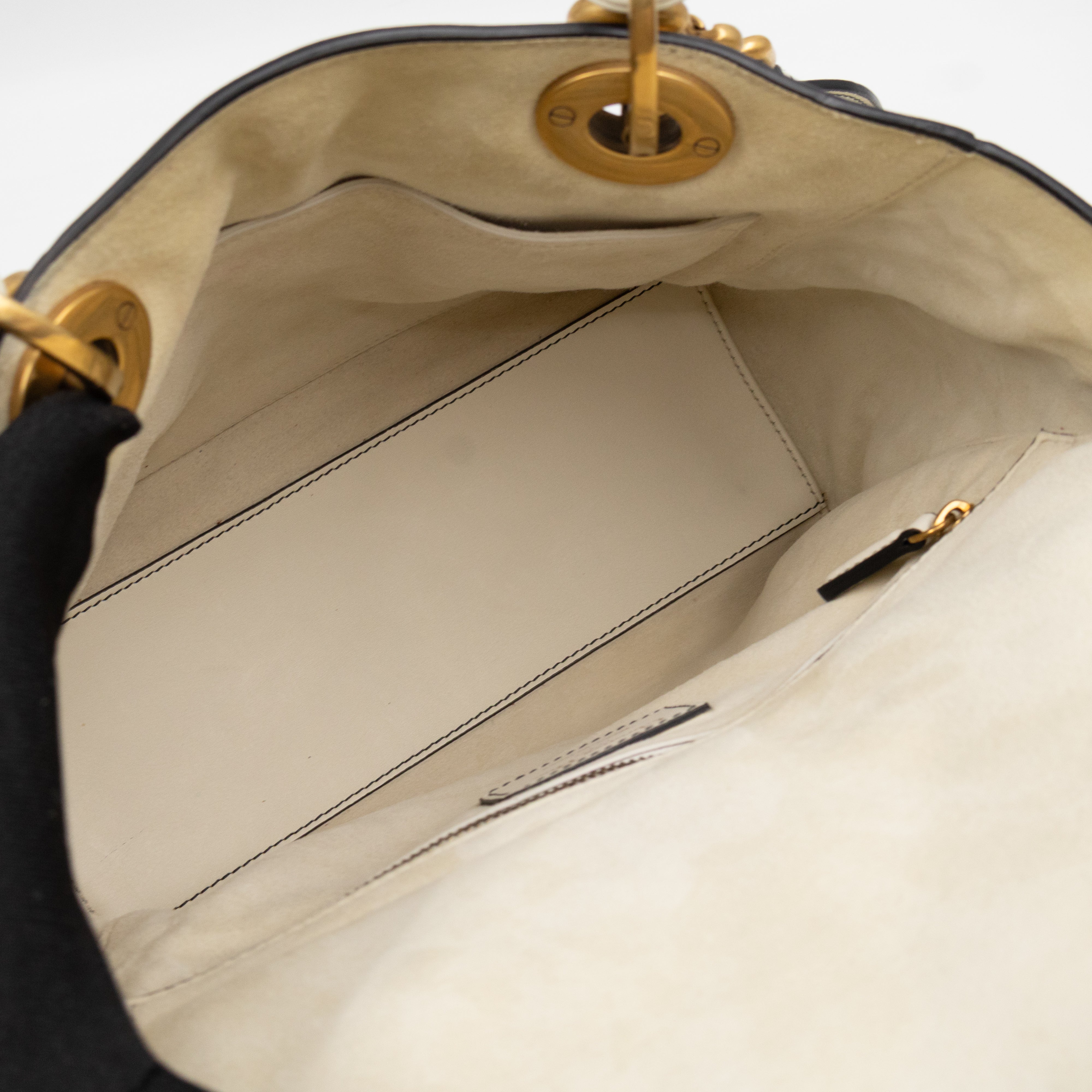 Lady Dior Medium Supple Cannage Studded White Leather
