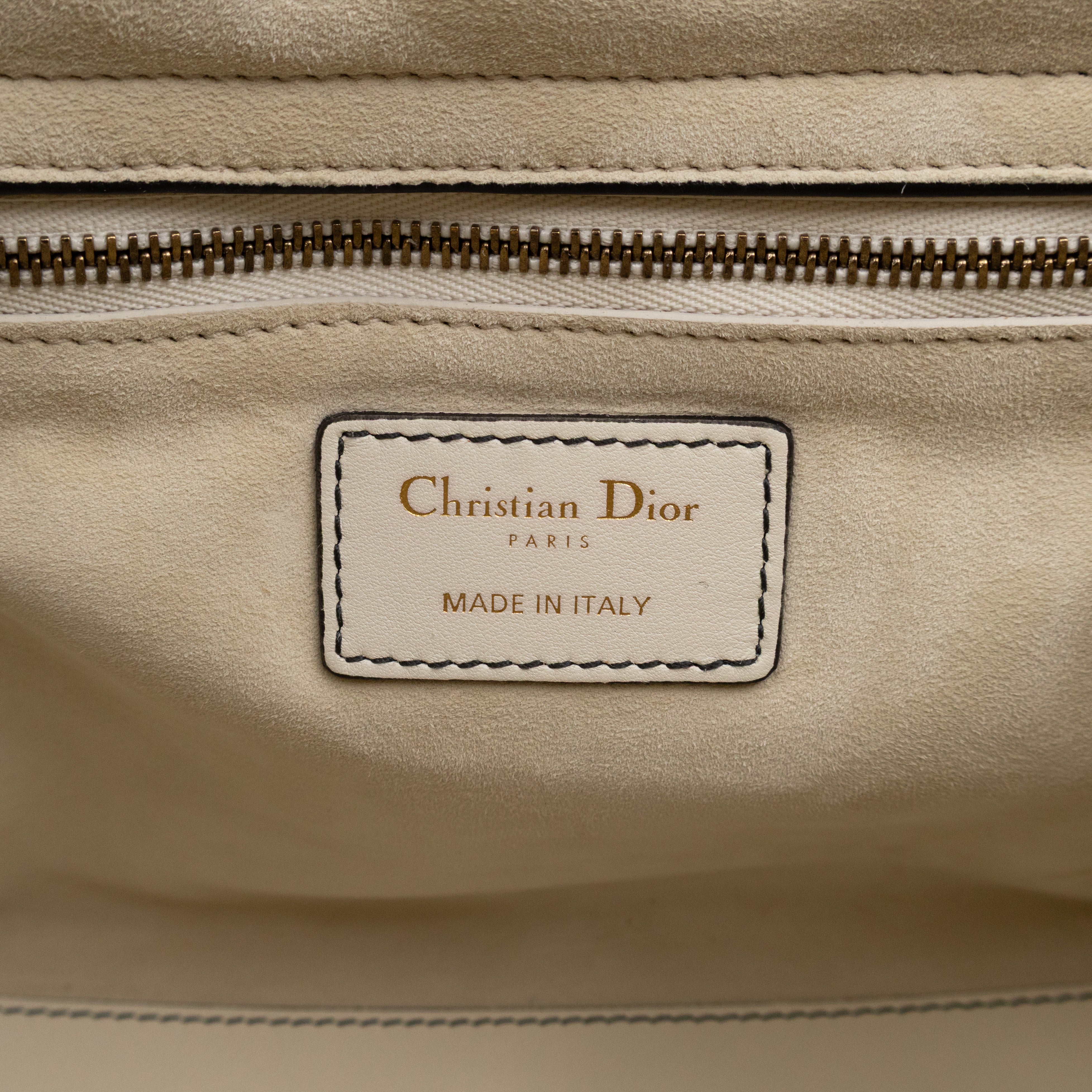 Lady Dior Medium Supple Cannage Studded White Leather