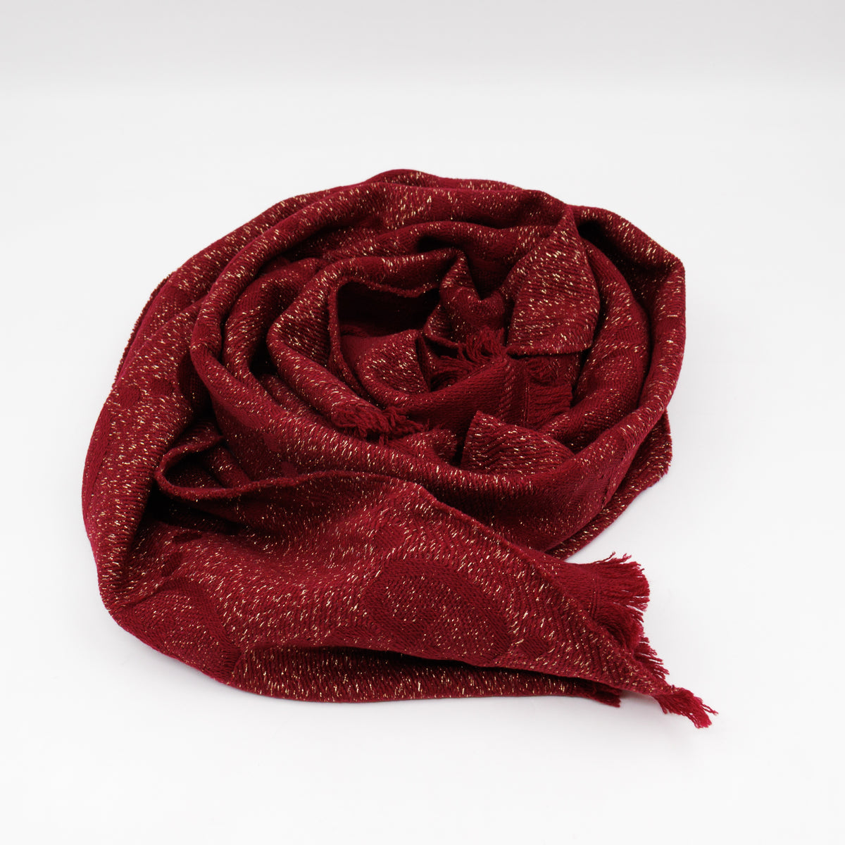 GG Jacquard Knitted Lady Nest Lux Scarf Red & Gold