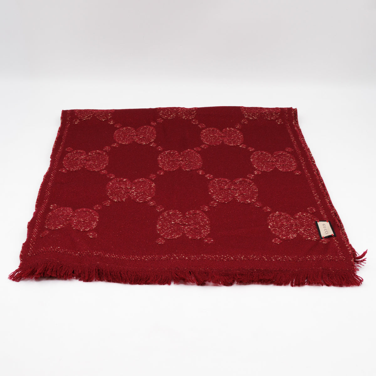 GG Jacquard Knitted Lady Nest Lux Scarf Red & Gold
