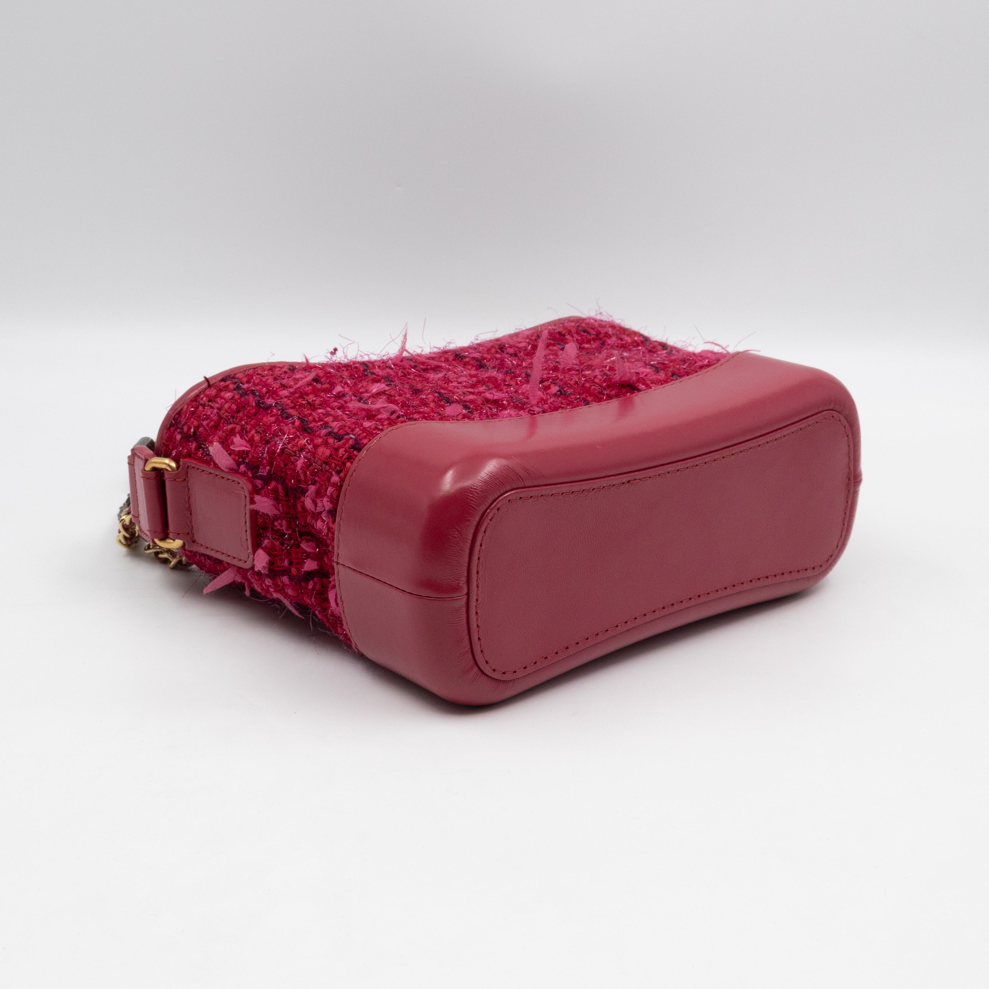 Gabrielle Hobo Small Pink Tweed & Leather