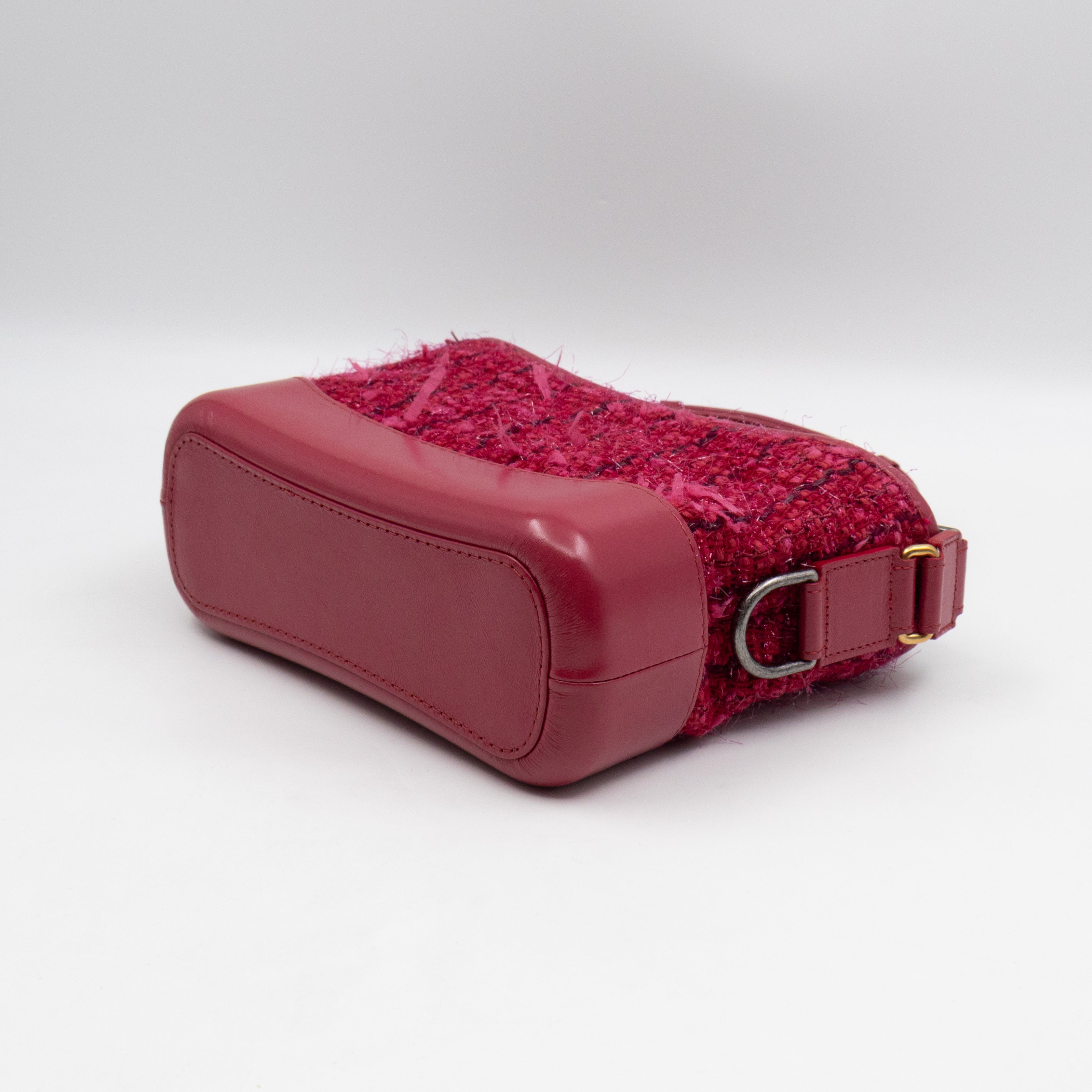 Gabrielle Hobo Small Pink Tweed & Leather