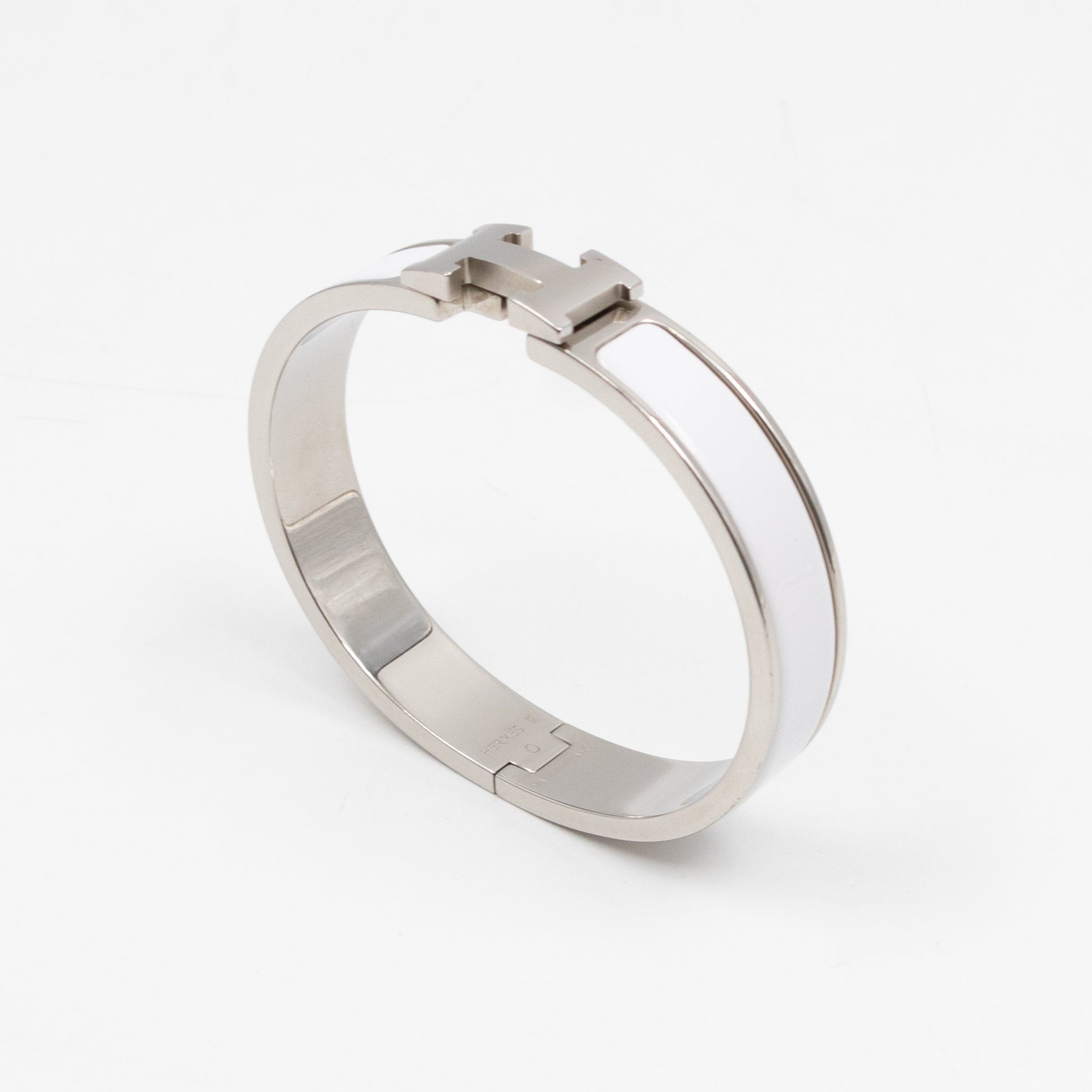Clic H Bracelet GM White Silver