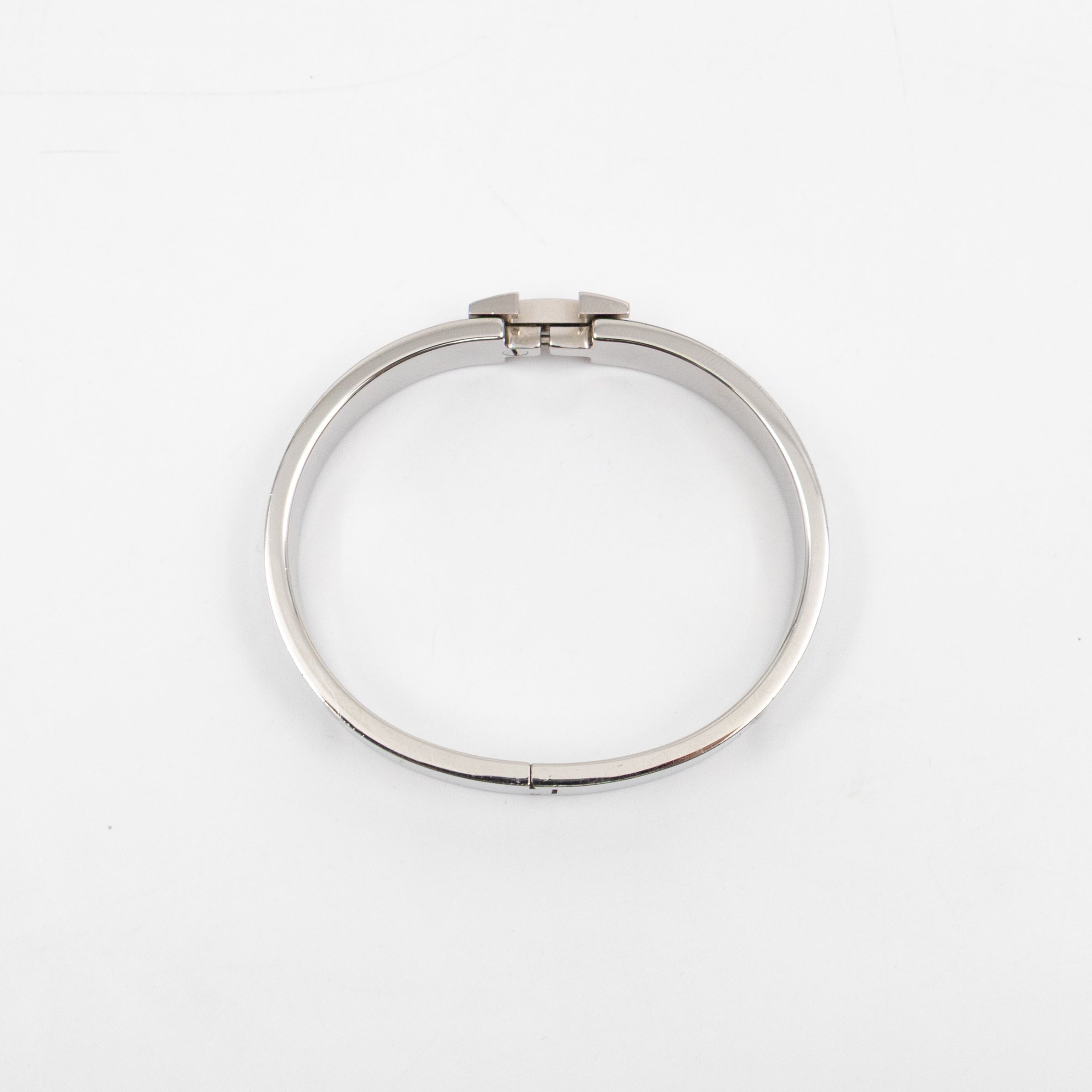 Clic H Bracelet GM White Silver