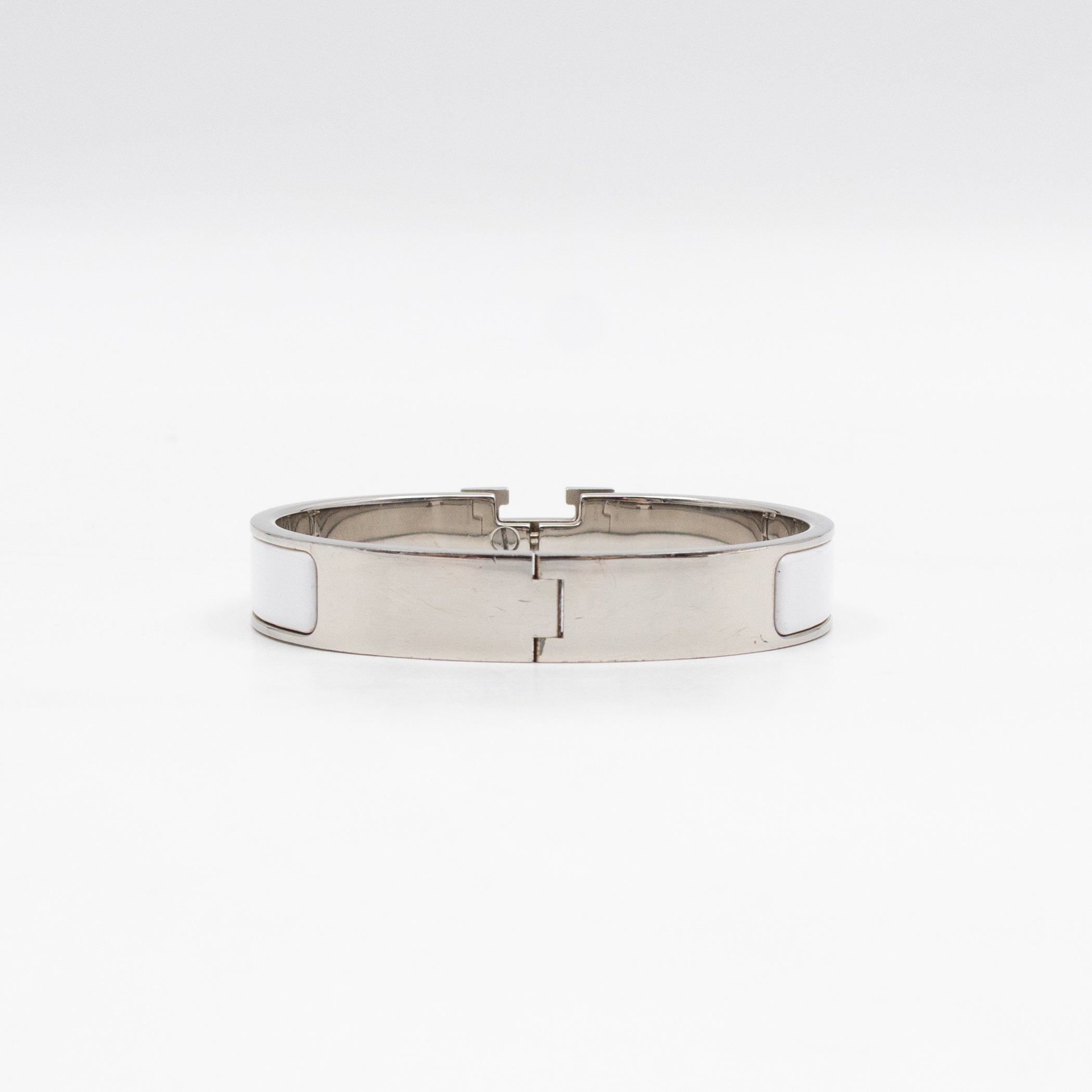Clic H Bracelet GM White Silver