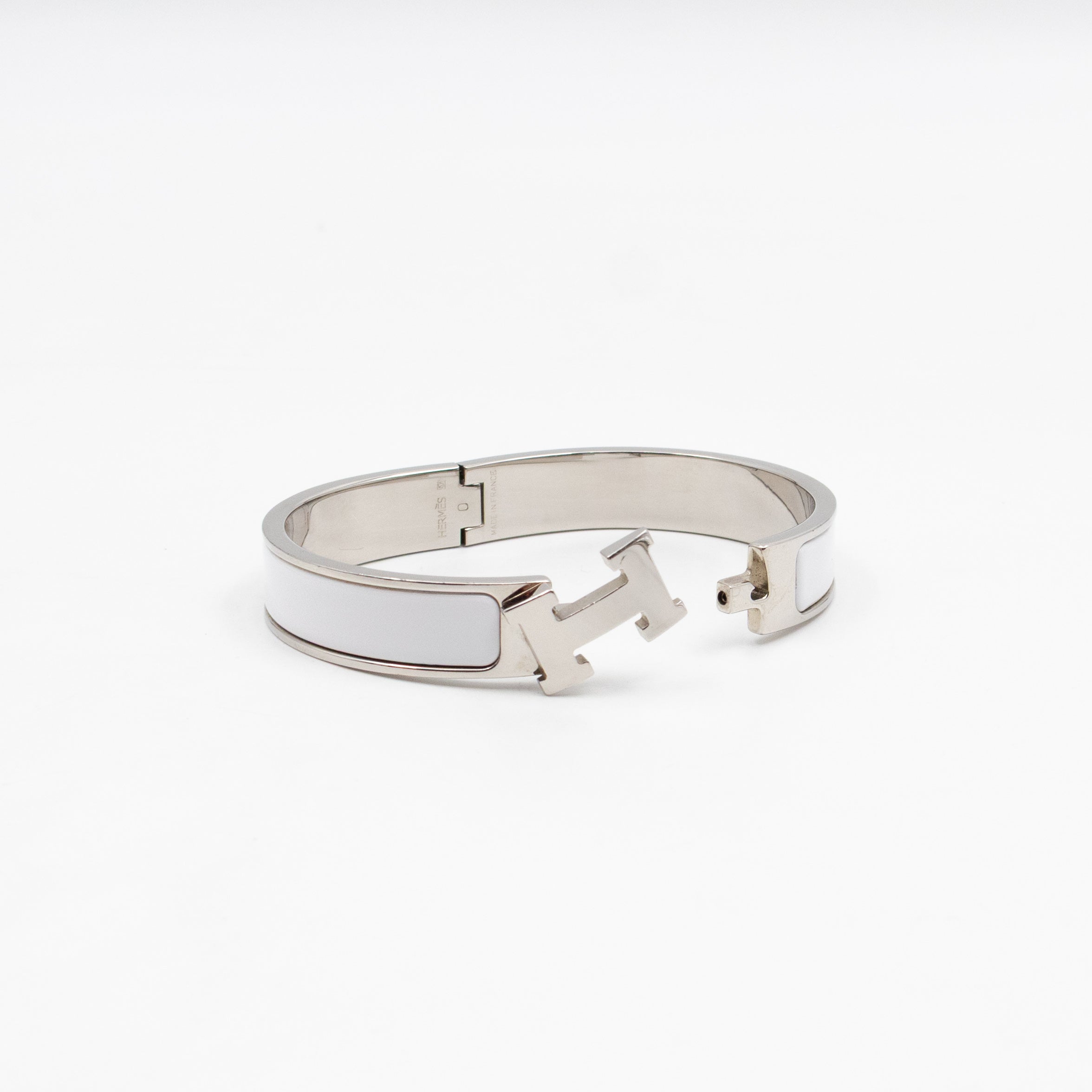 Clic H Bracelet GM White Silver