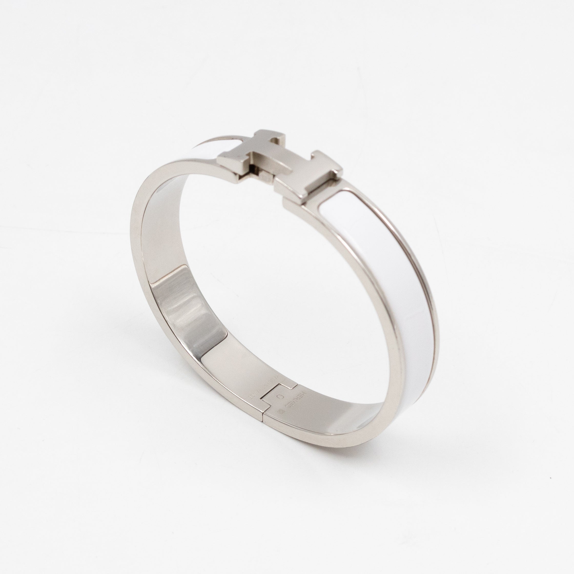 Clic H Bracelet GM White Silver