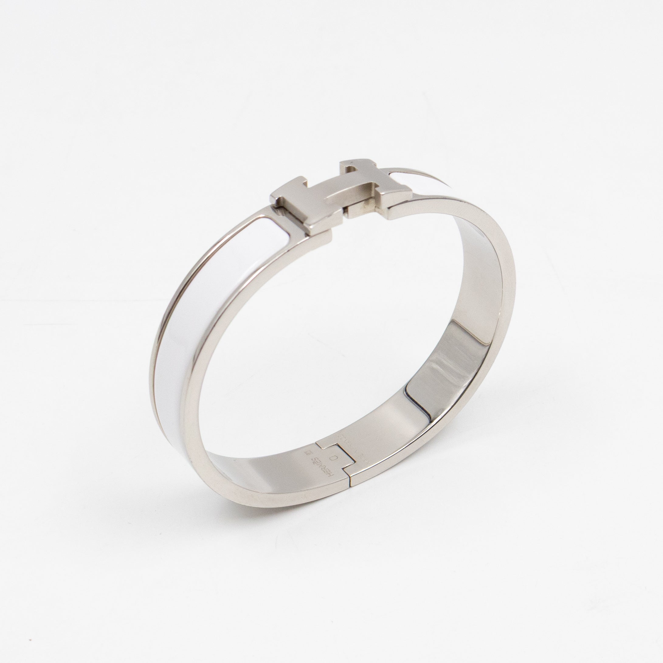 Clic H Bracelet GM White Silver