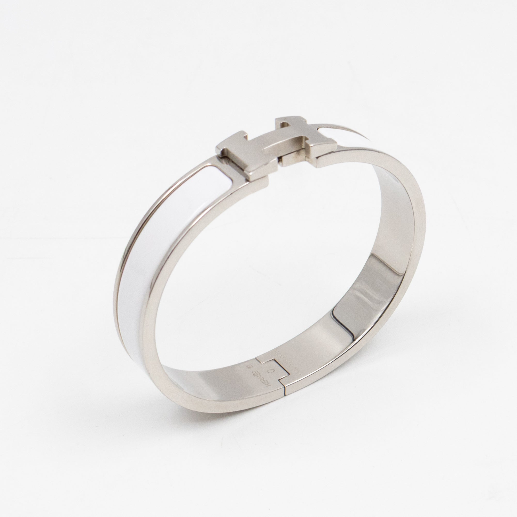 Clic H Bracelet GM White Silver